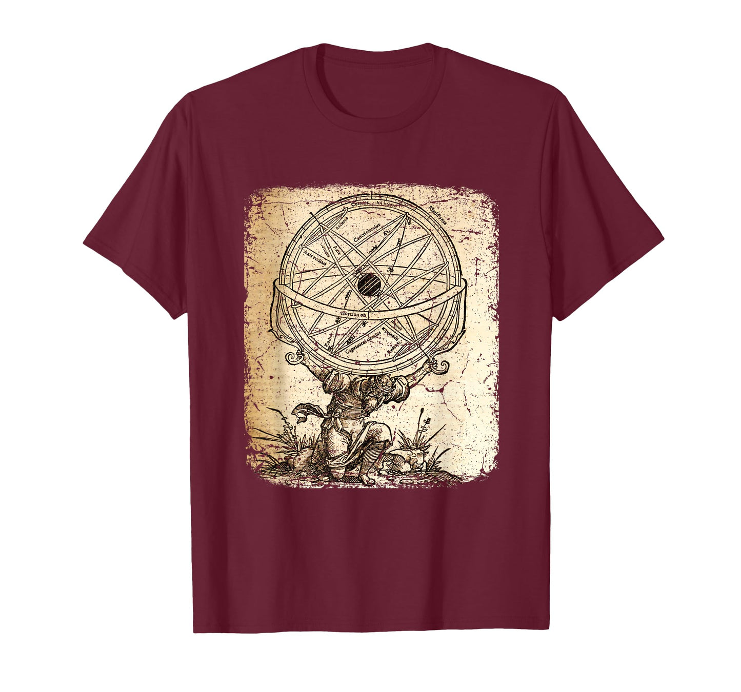 Vintage Atlas Greek God mythology Titan God History Art T-Shirt