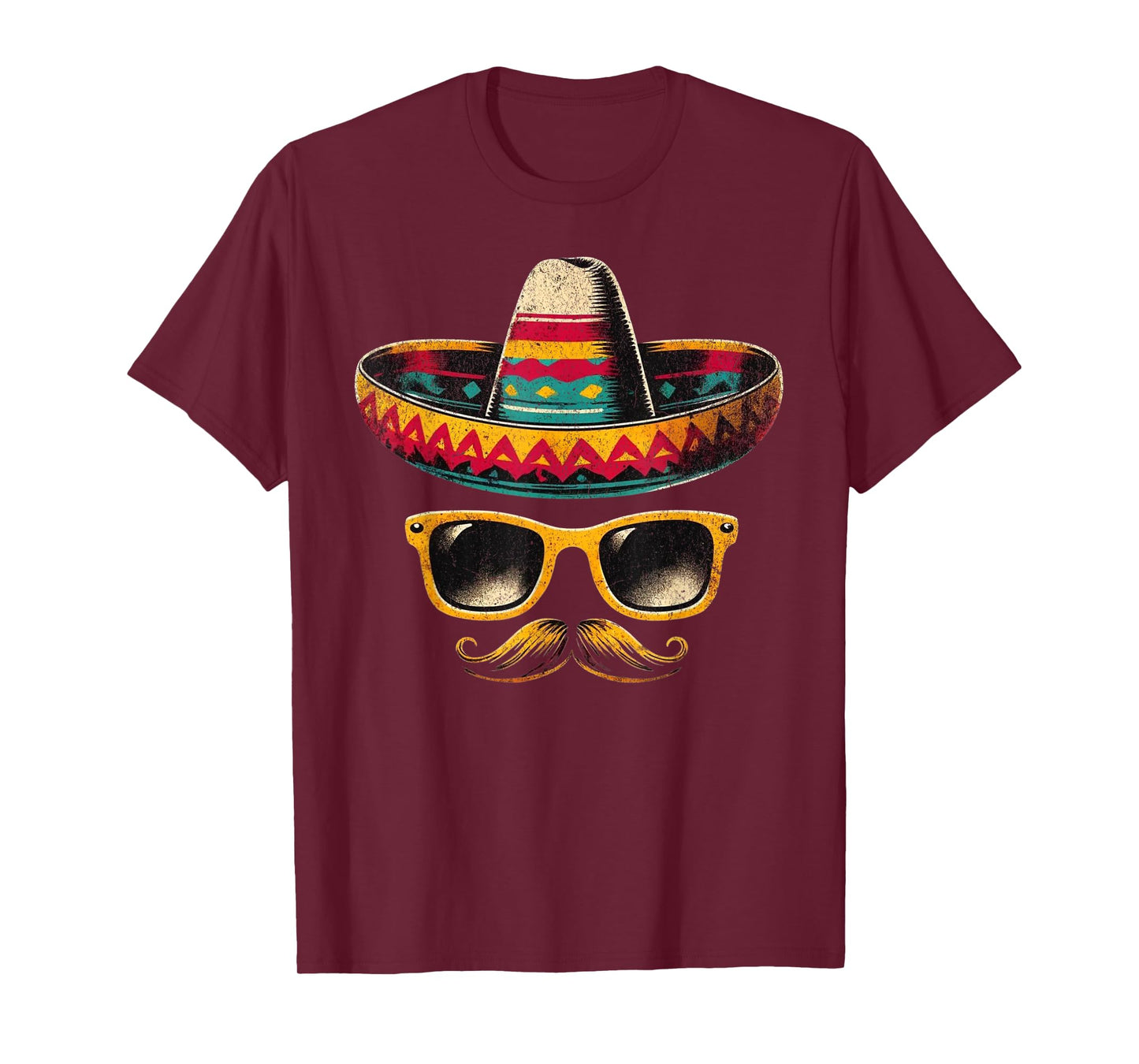 Sombrero Face Cinco De Mayo Mexican Fiesta Party Kids Boys T-Shirt