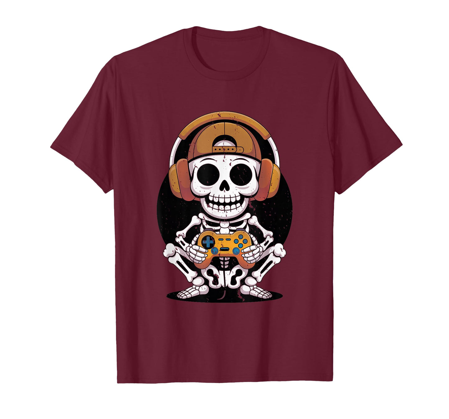 Halloween Skeleton Gamer Video Gaming Boys Men Kids Tees T-Shirt