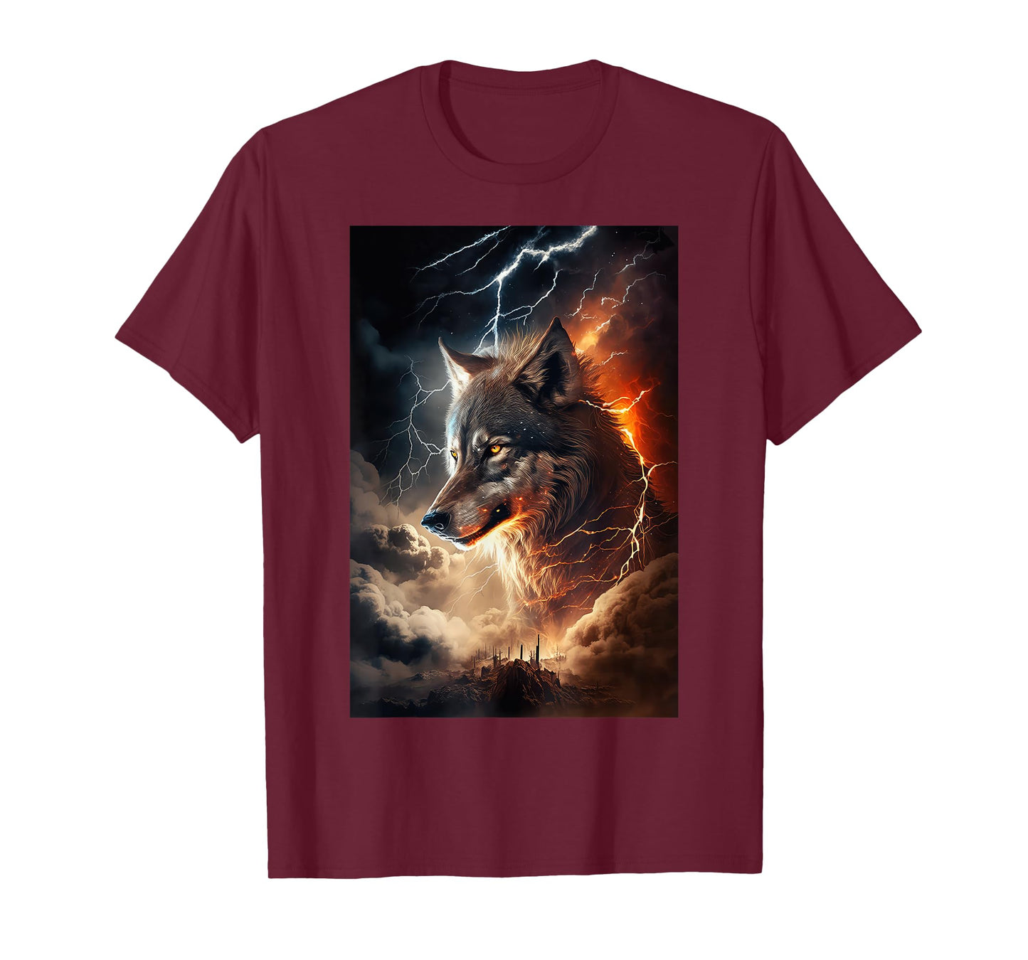 Wolf Lightning Thunder Wolf Lover T-Shirt