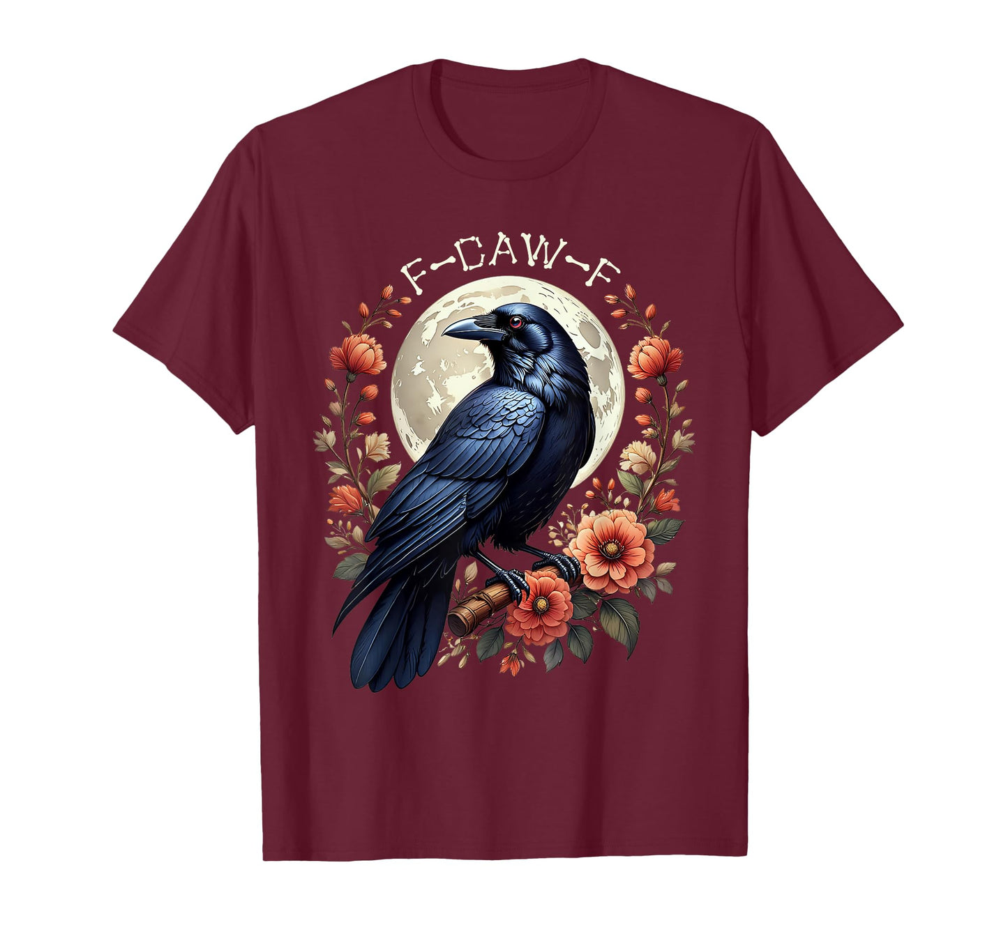 F-Caw-F Crow Funny Raven Moon Adult Humor Nature Graphic T-Shirt