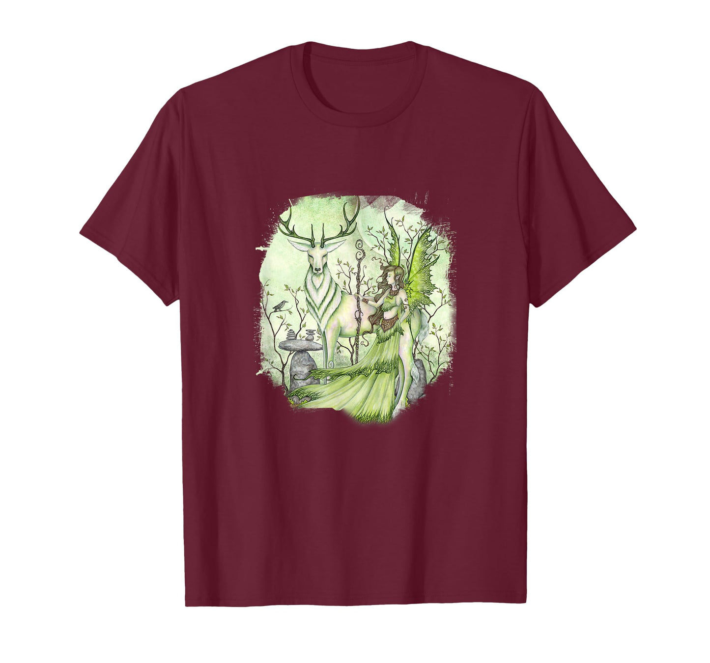 Amy Brown Art, Guardian Fairy Faery Reindeer T-Shirt