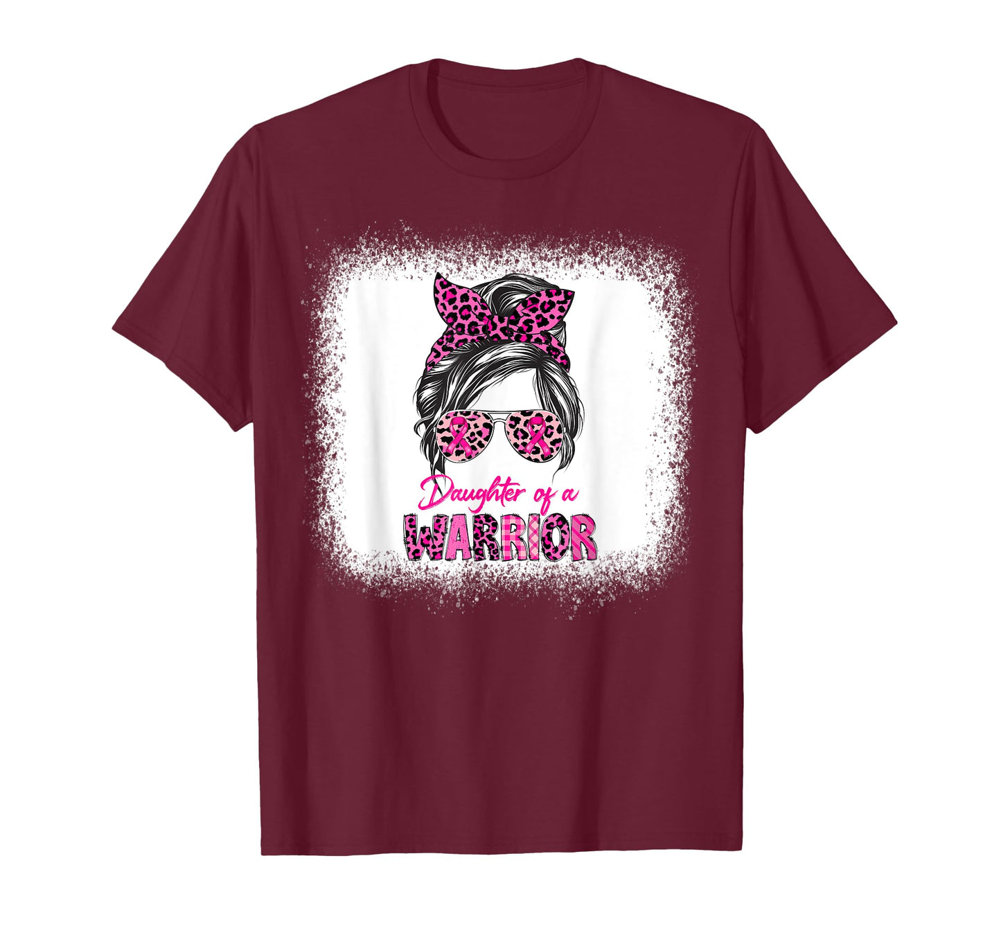 Messy Bun Daughter Of A Warrior Breast Cancer T-Shirt