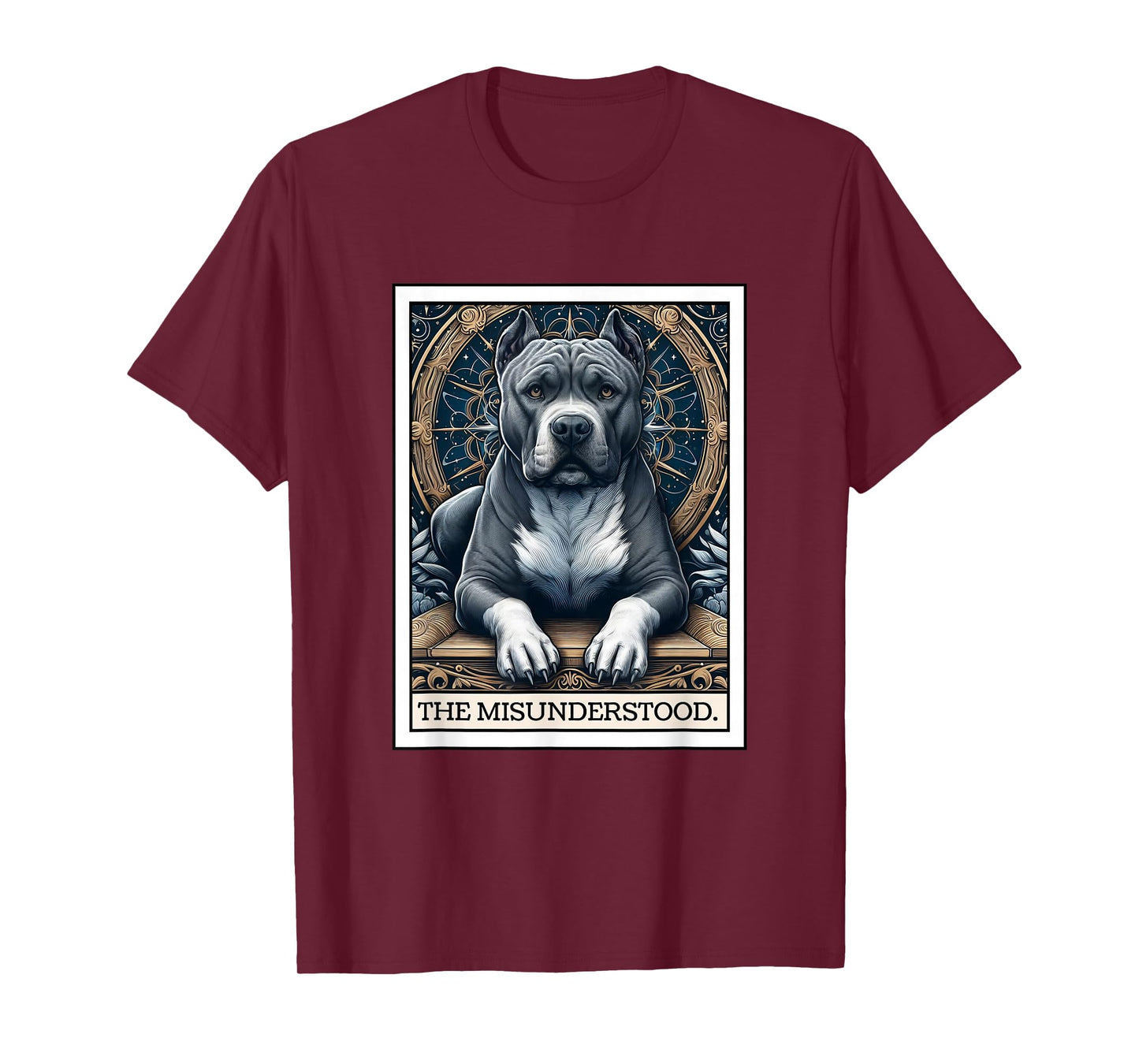 Women Men Pittie Lover American Pit Bull Terrier Tarot Card T-Shirt