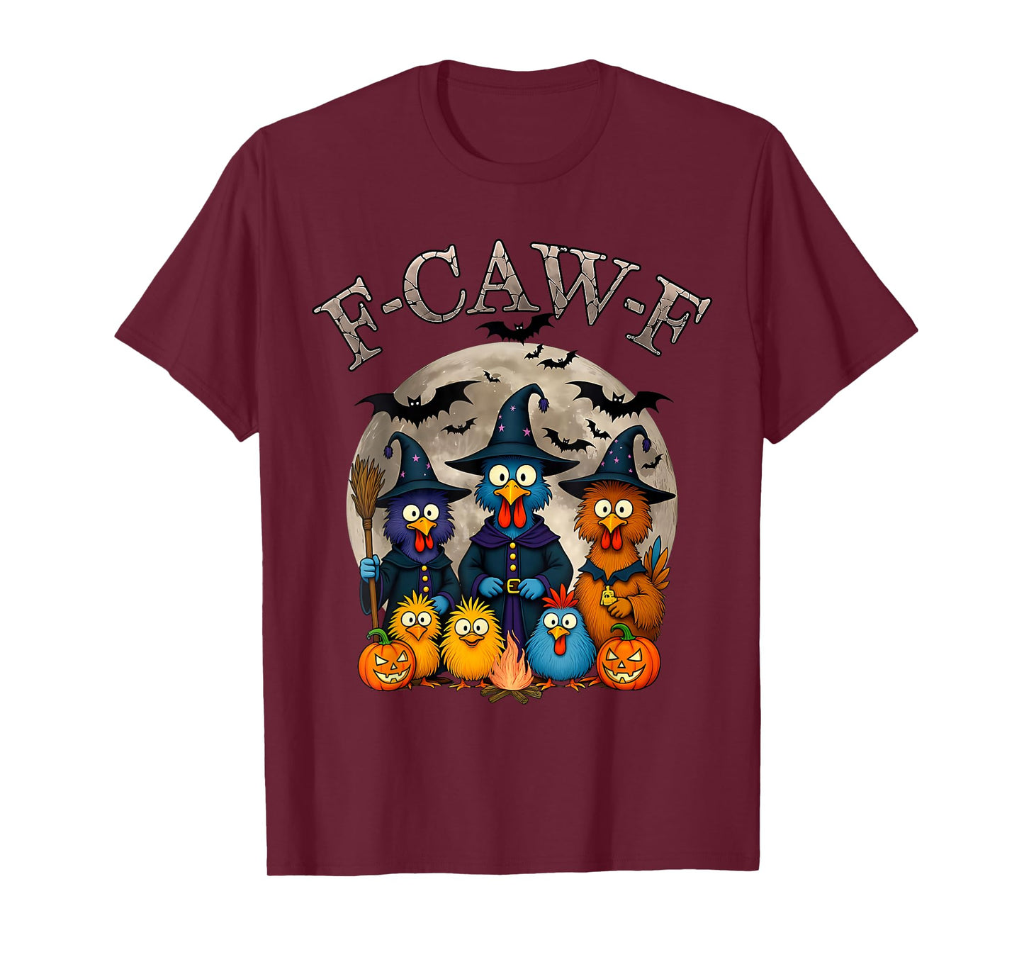 Halloween Witch Funny F-Caw-F Chicken FCAWF Chicken Meme T-Shirt