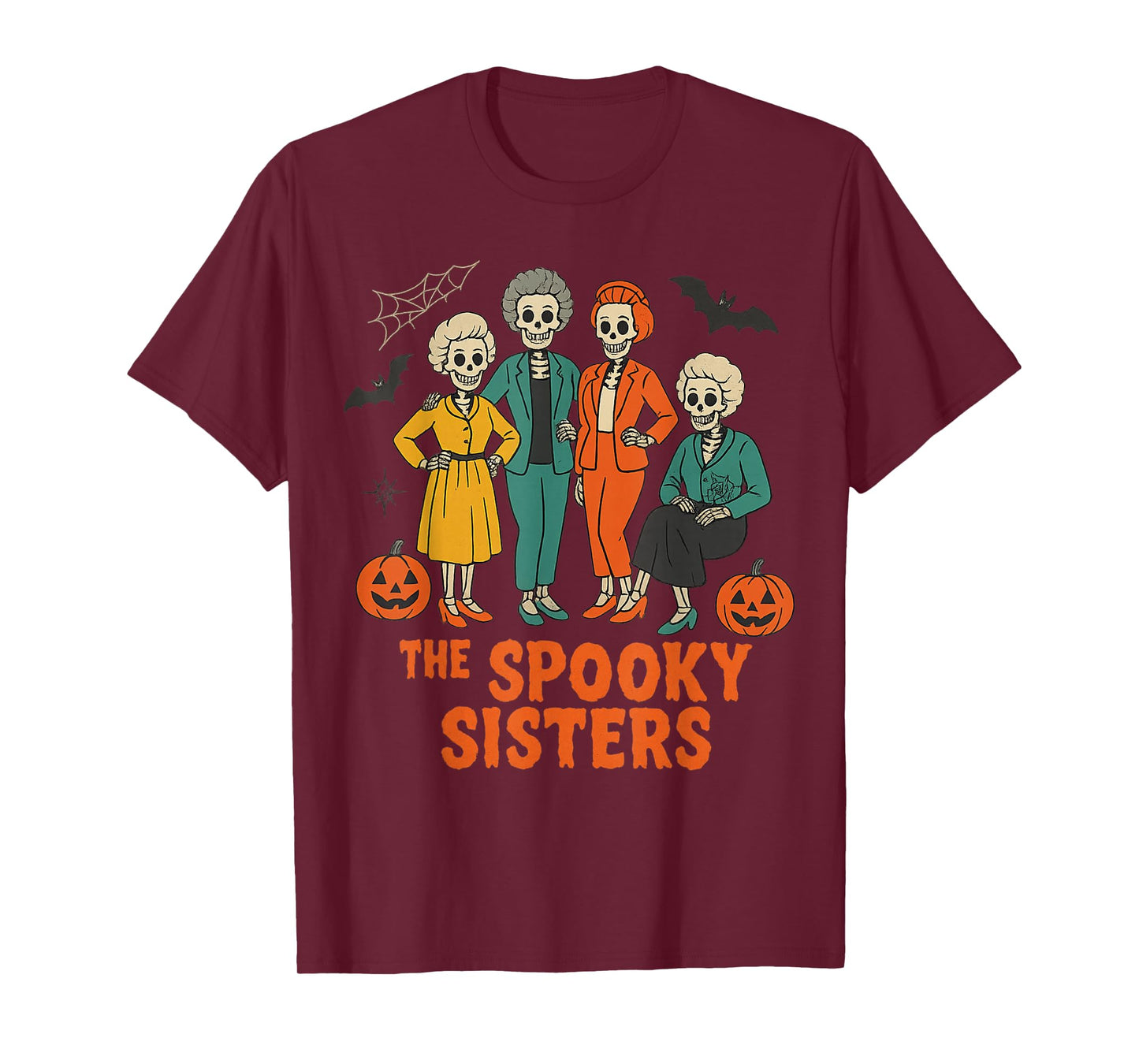 The Spooky Sisters - Funny Skeleton Halloween Design T-Shirt