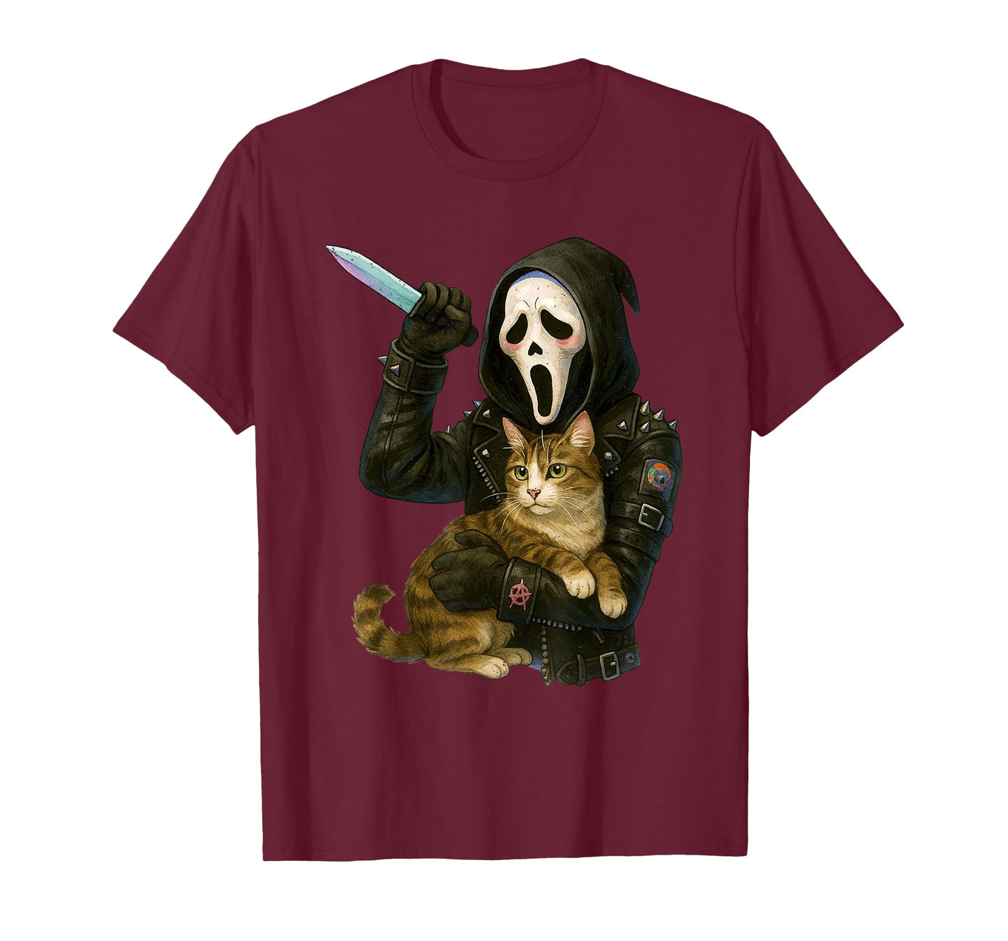 Grim Reaper Cat Halloween Funny Kitten Lover Feline T-Shirt