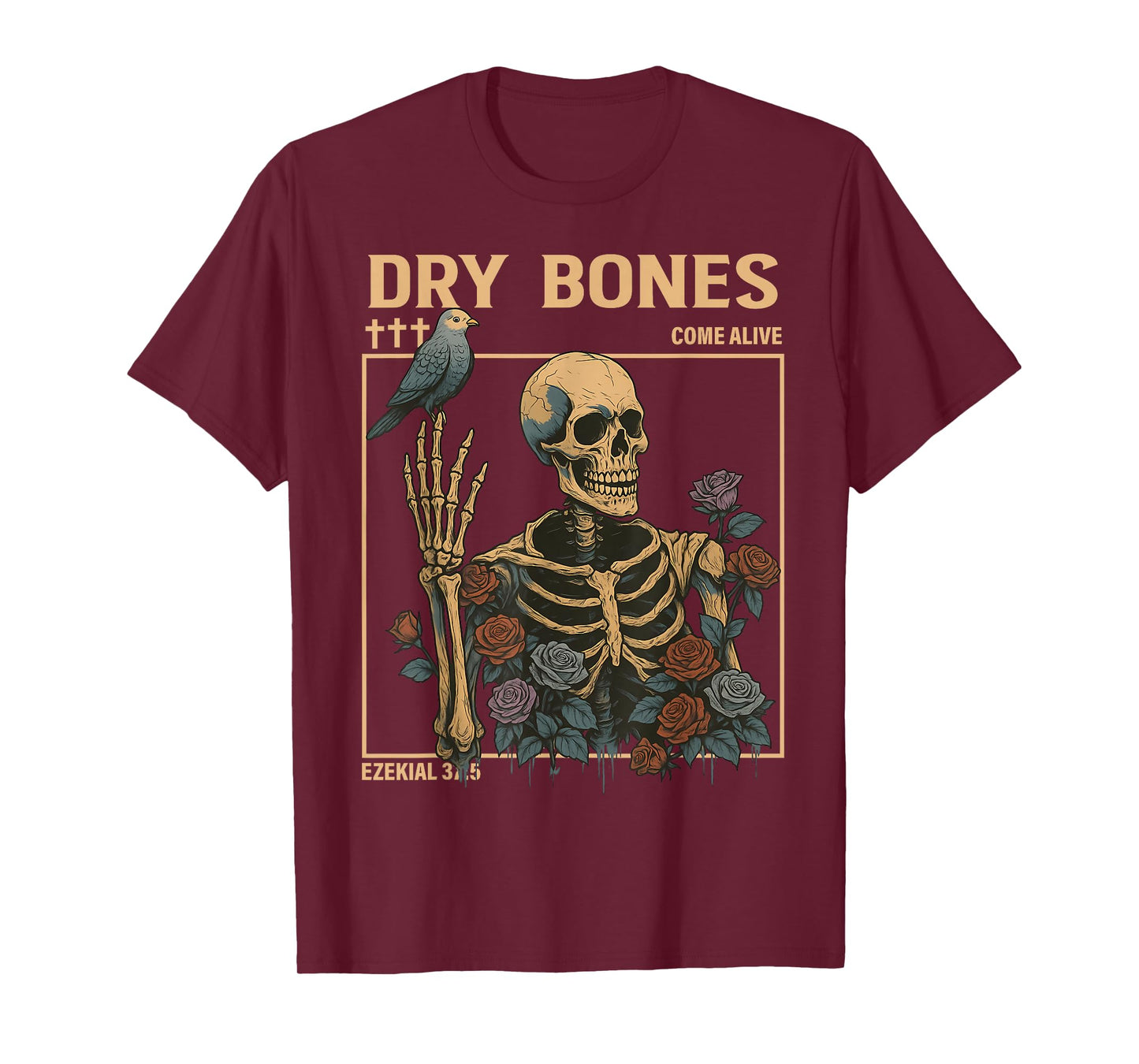Come Alive Skeleton with Flower Halloween Women Men T-Shirt