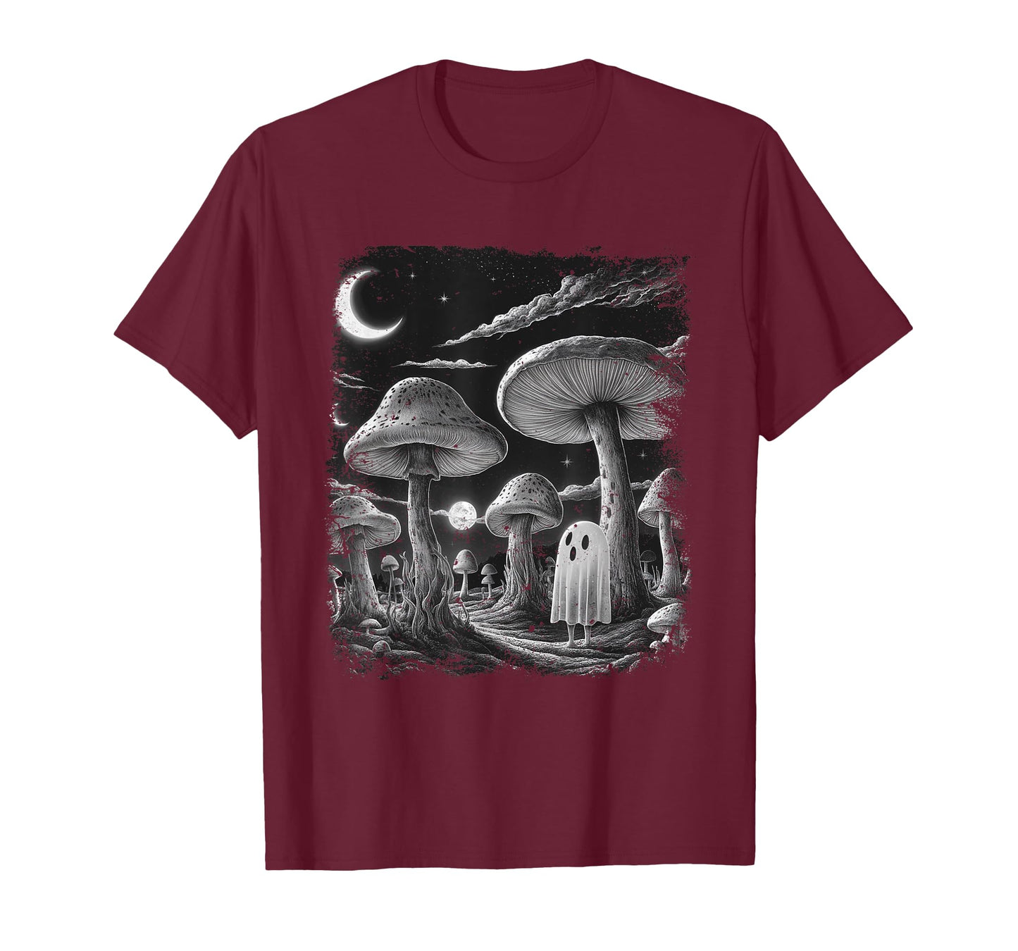 Ghost Mushroom Halloween Vintage T-Shirt