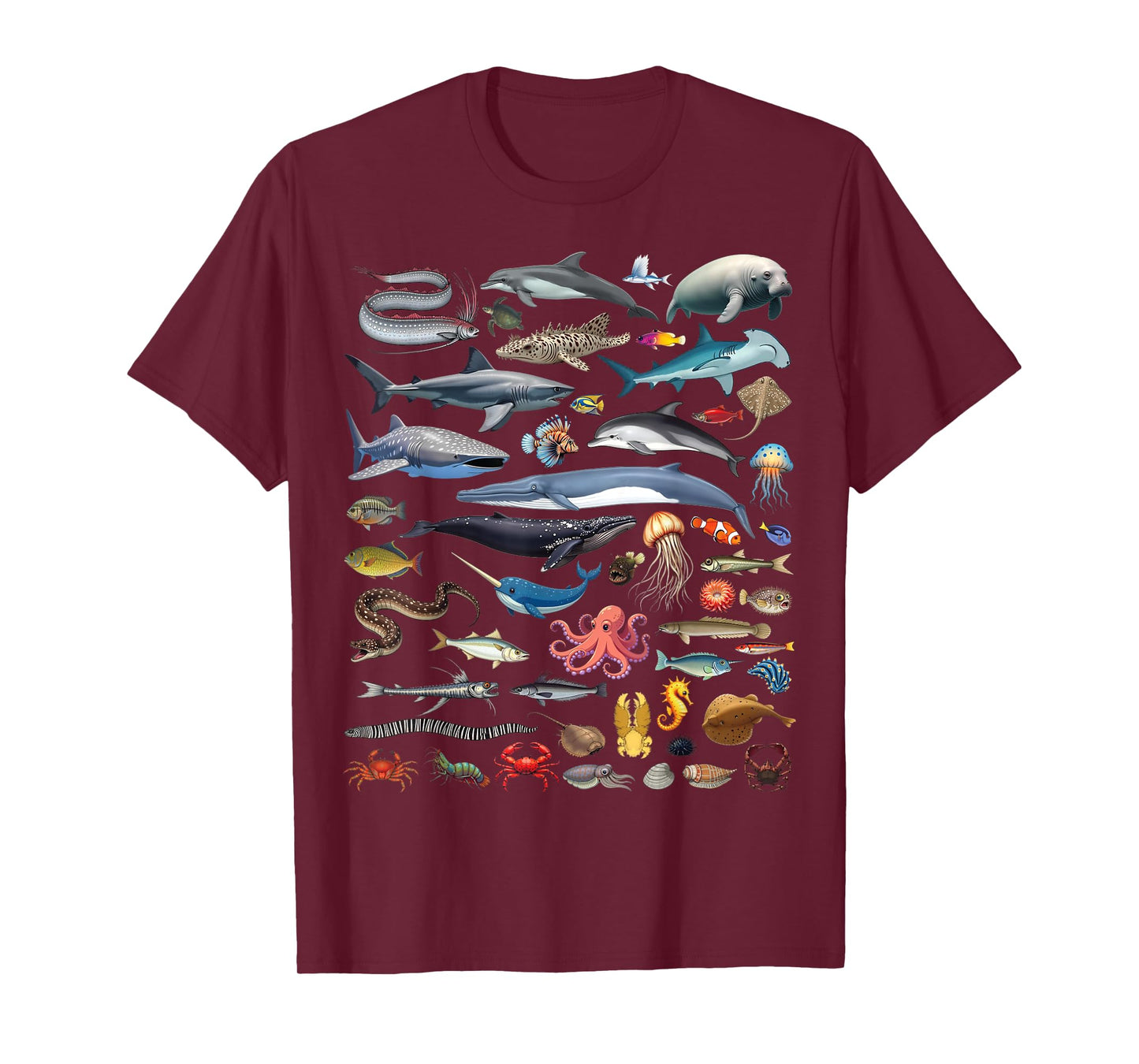 Ocean Creatures Collection Marine Life Sea Animals T-Shirt