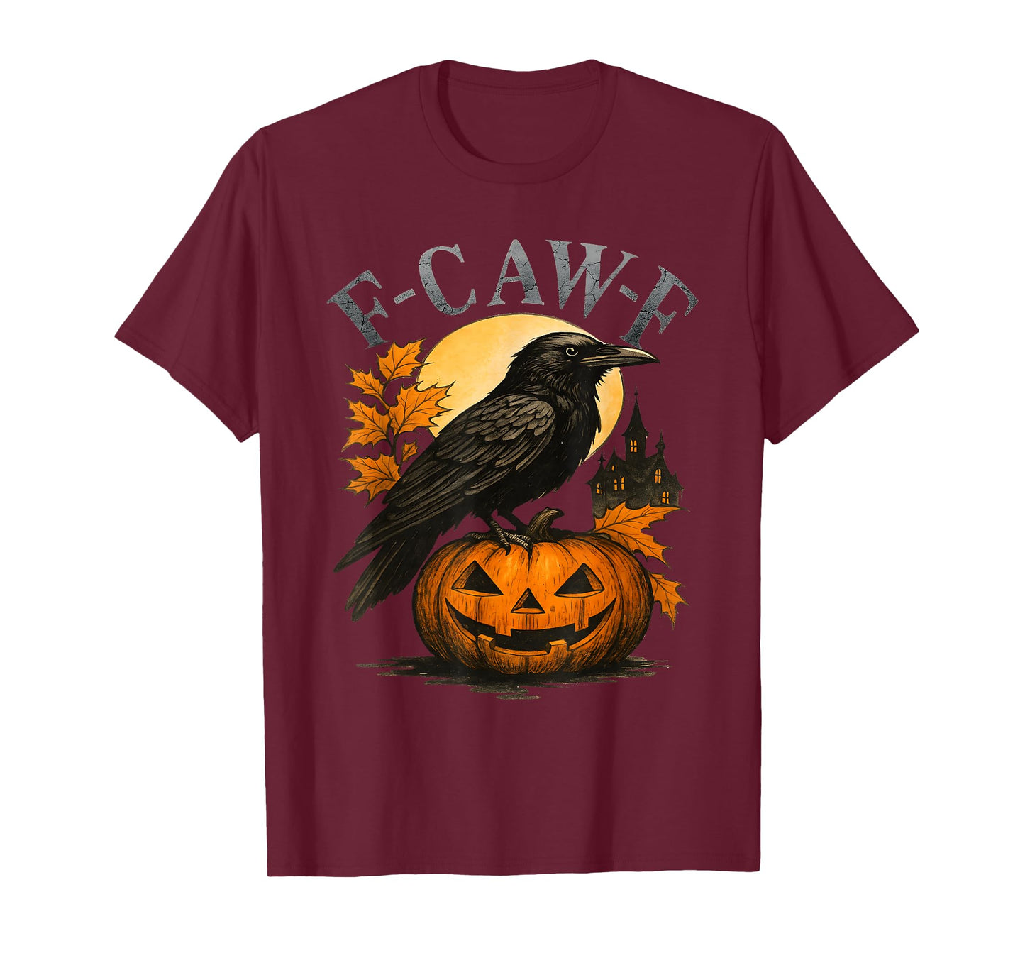 Black Crow, F-Caw-F Funny Black Bird Moon Gothic Adult Humor T-Shirt