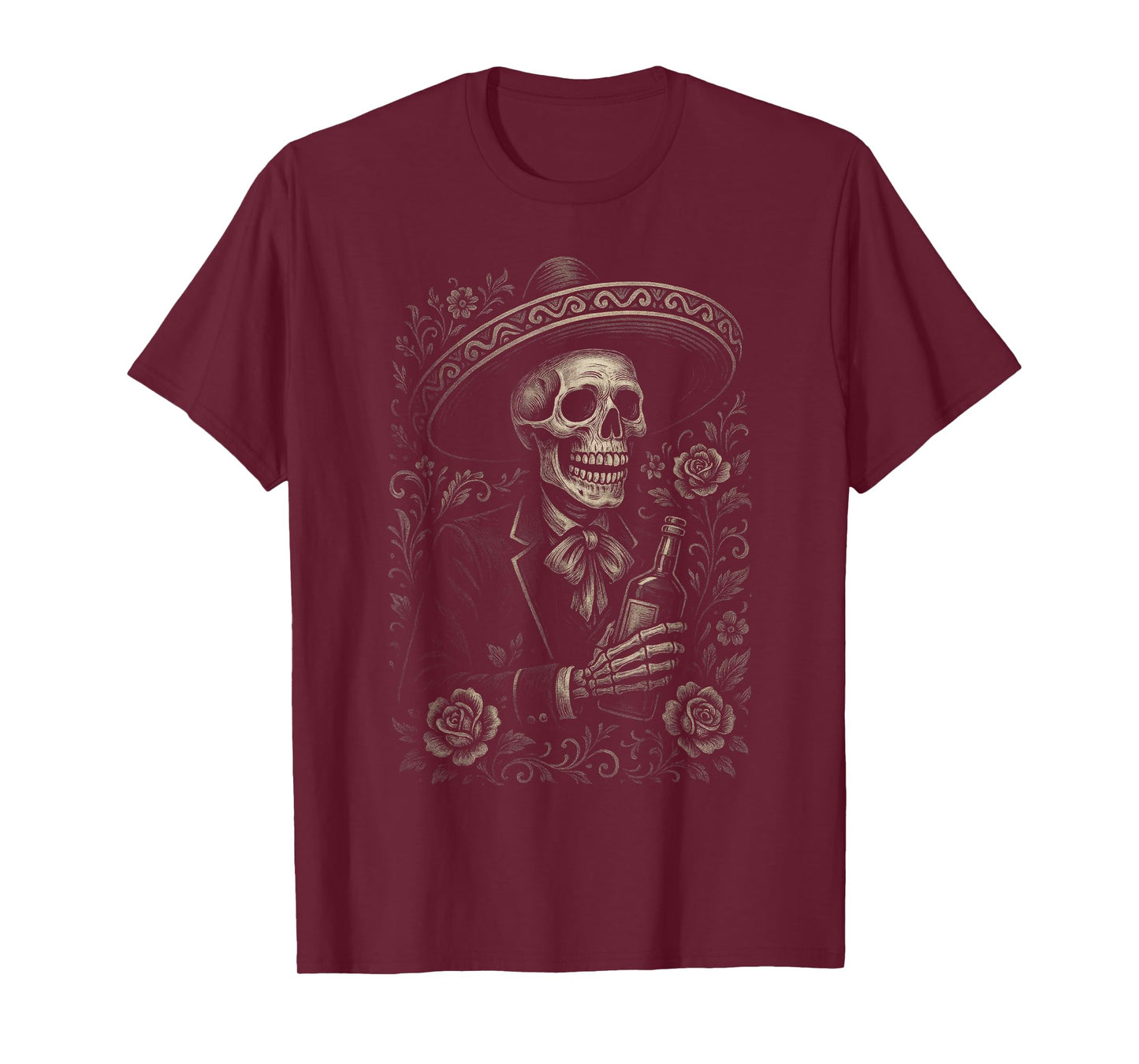 Vintage Skeleton Charro - Día de Los Muertos Tequila T-Shirt
