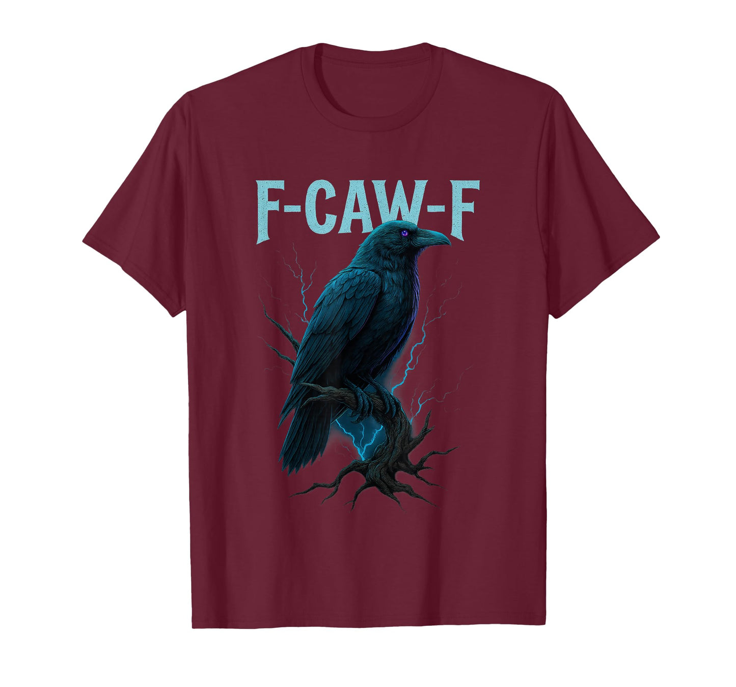 Gothic Raven Moon Art F-Caw-F Crow Pun Humor Design T-Shirt