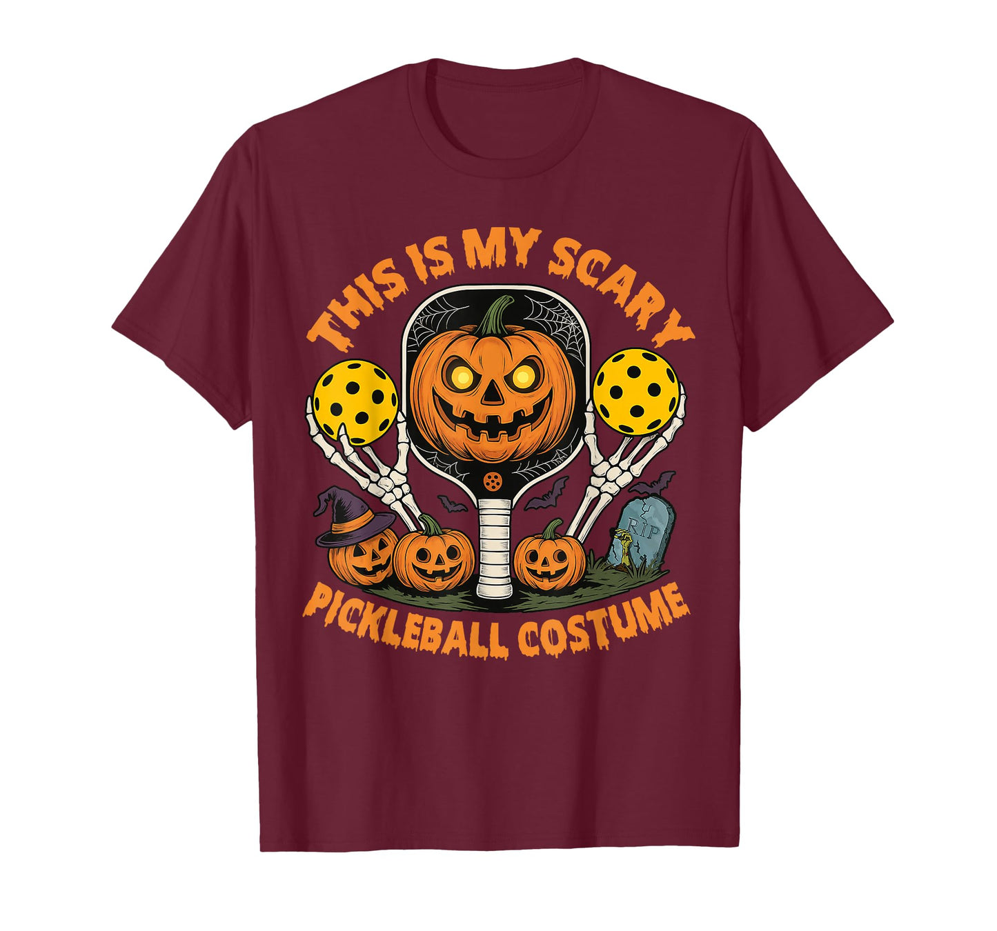 This is My Scary Pickleball Costume Halloween Skeleton T-Shirt