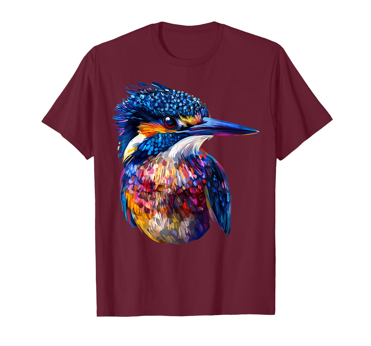 Colorful Belted Kingfisher Bird Animal Lover Men Women Black T-Shirt