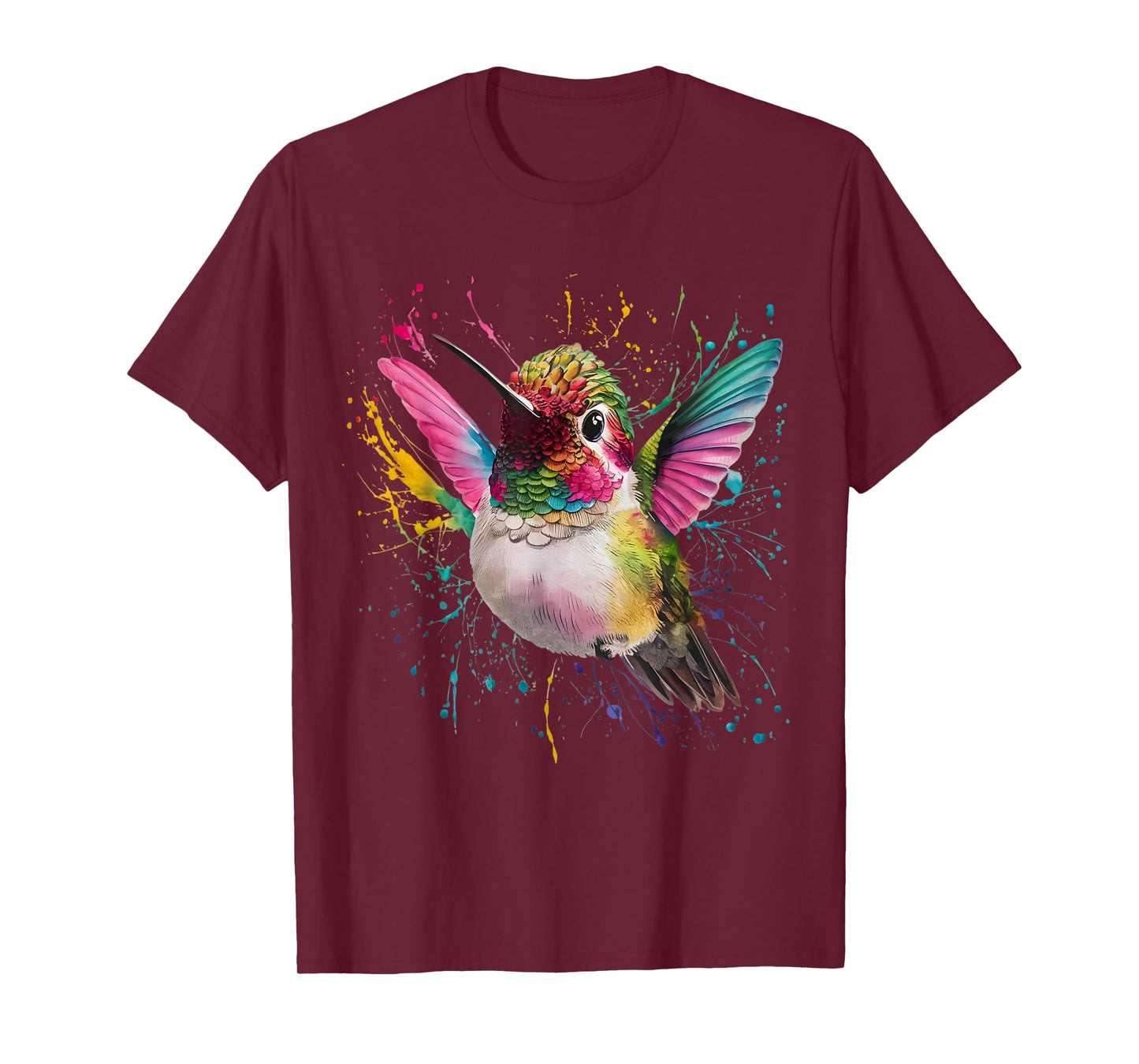 Hummingbird Men Woman Colorful Watercolor Hummingbird T-Shirt