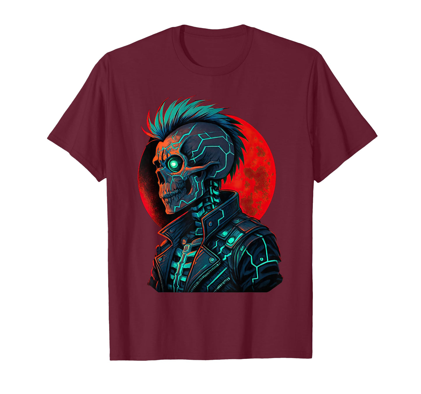 Cyber Skeleton Cyborg Gothic Retro Futurism Gamer T-Shirt