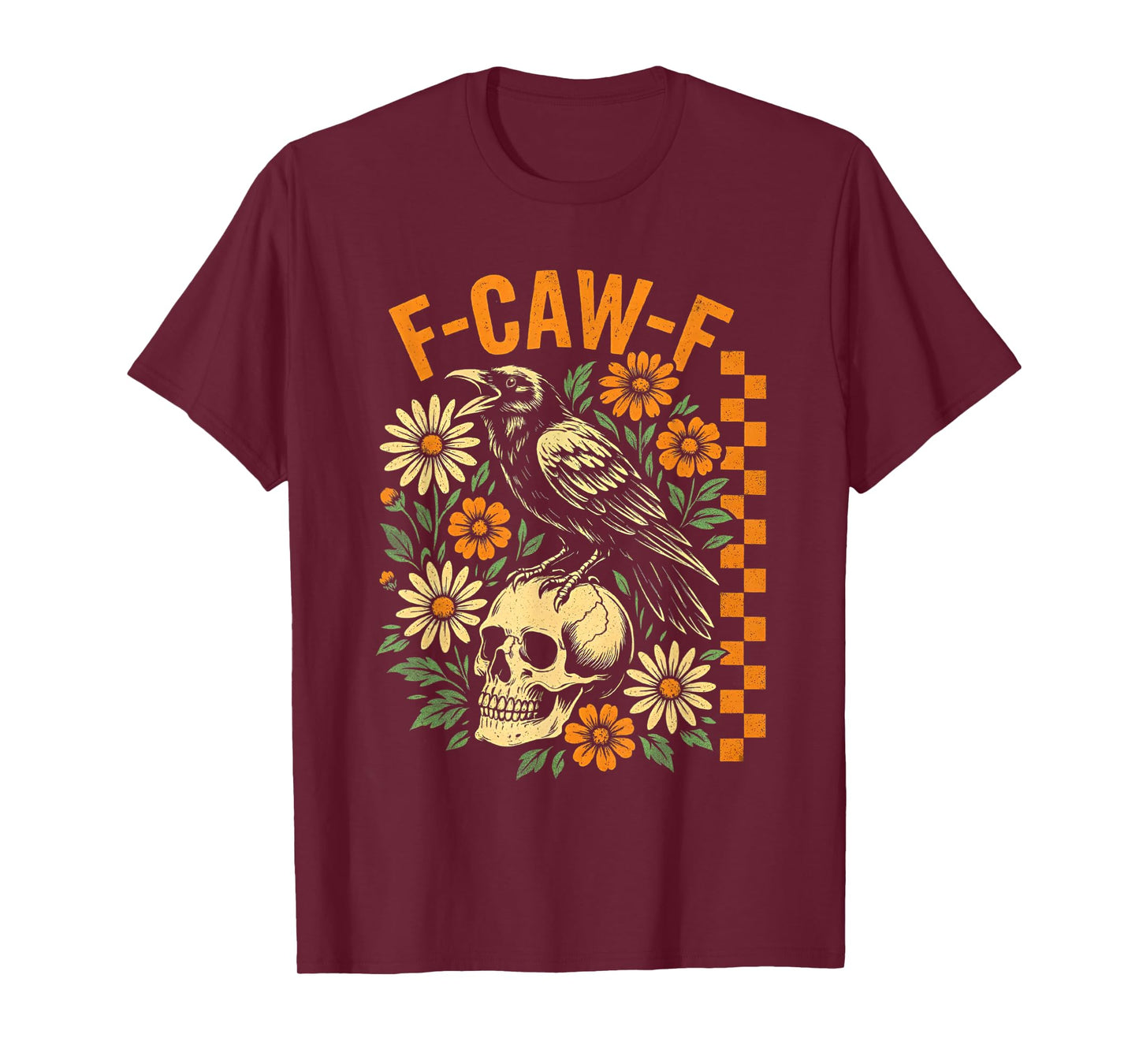 F Caw F Raven Skull Floral T-Shirt