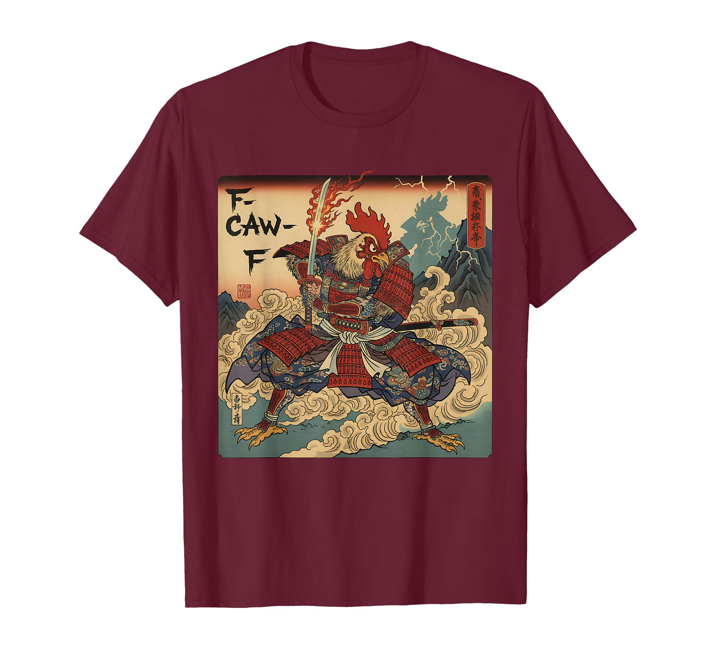Funny Samurai F-Caw-F Chicken Warrior Japanese Chicken Ninja T-Shirt
