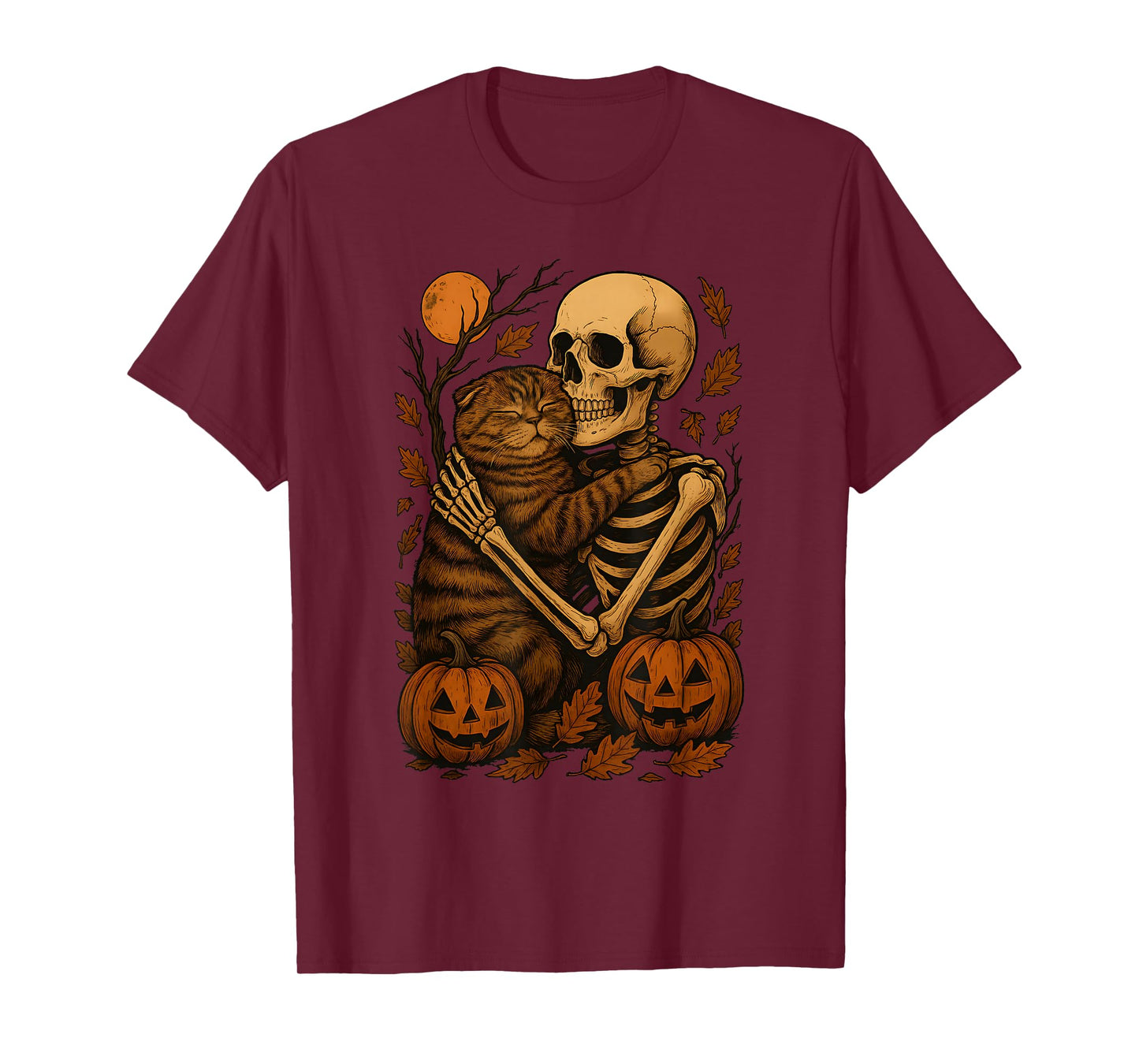 Skeleton Hugging Scottish Fold T-Shirt