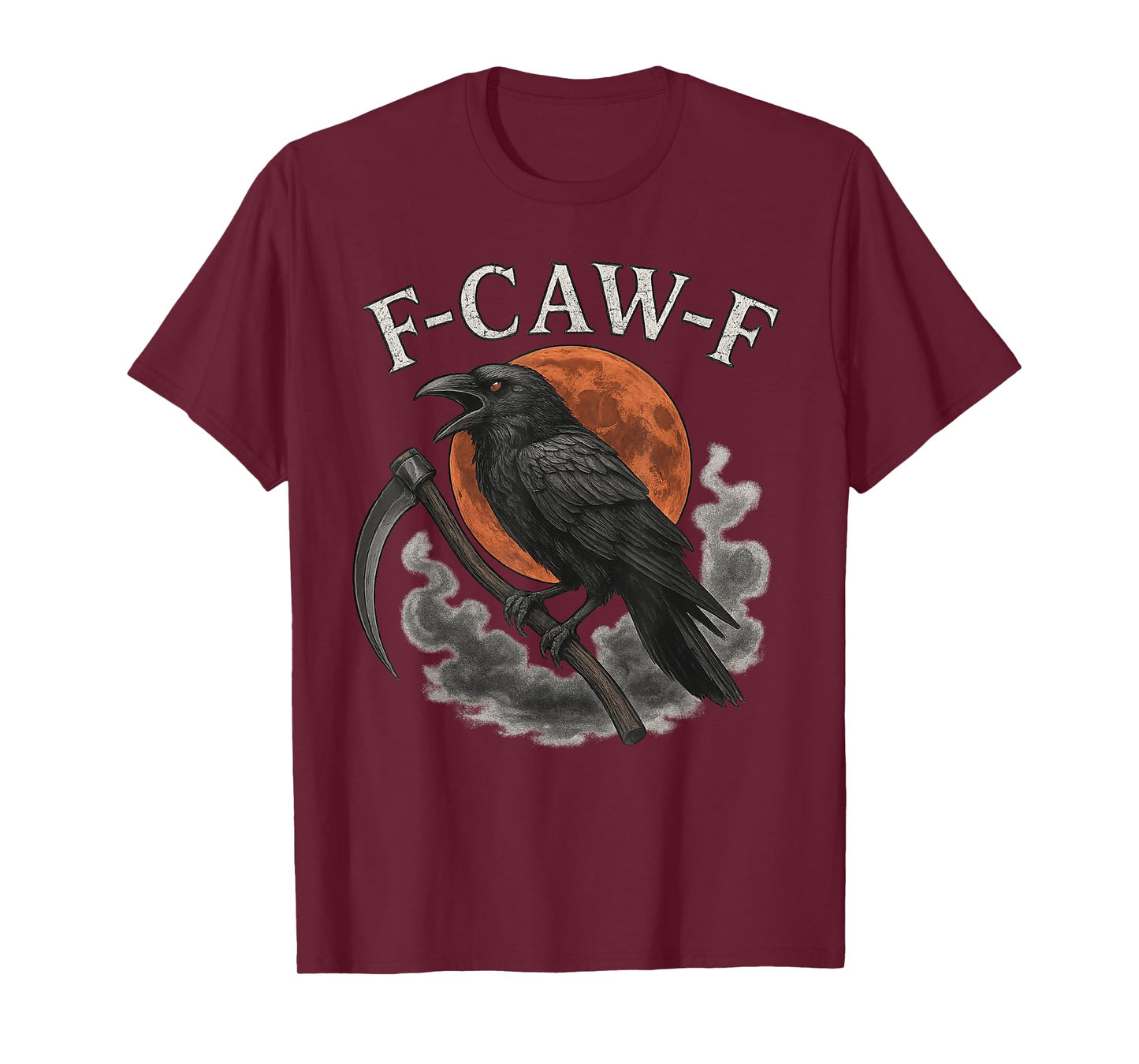 Black Crow F Caw F Reaper Scythe Dark Raven Halloween T-Shirt