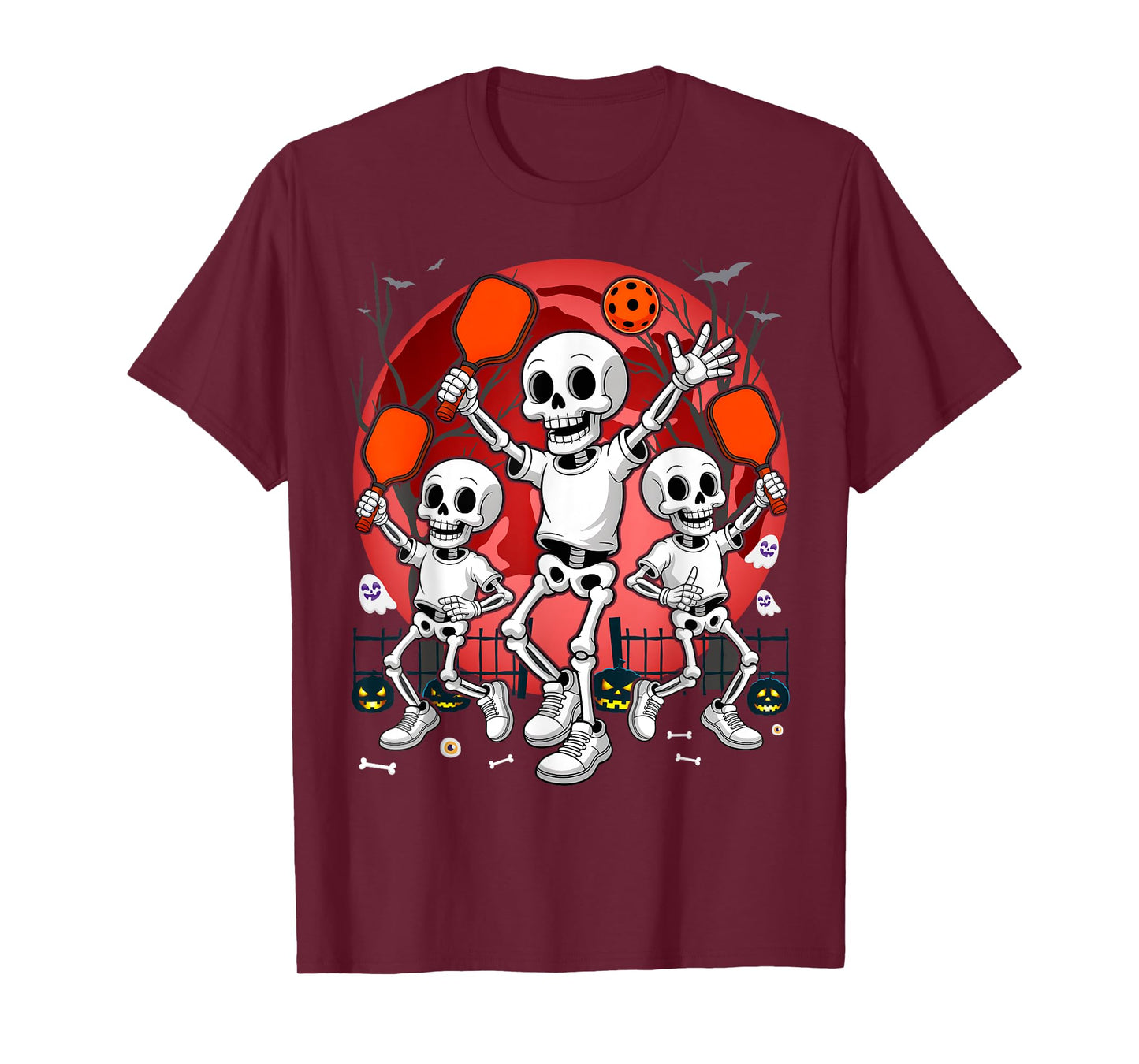 Halloween Pickleball Skeleton T-Shirt