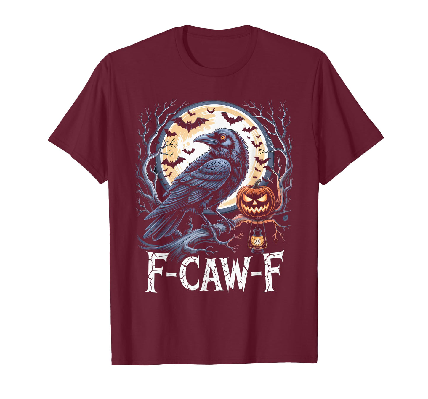 F-Caw-F Halloween Crow Moon Funny FCAWF Spooky Vintage T-Shirt