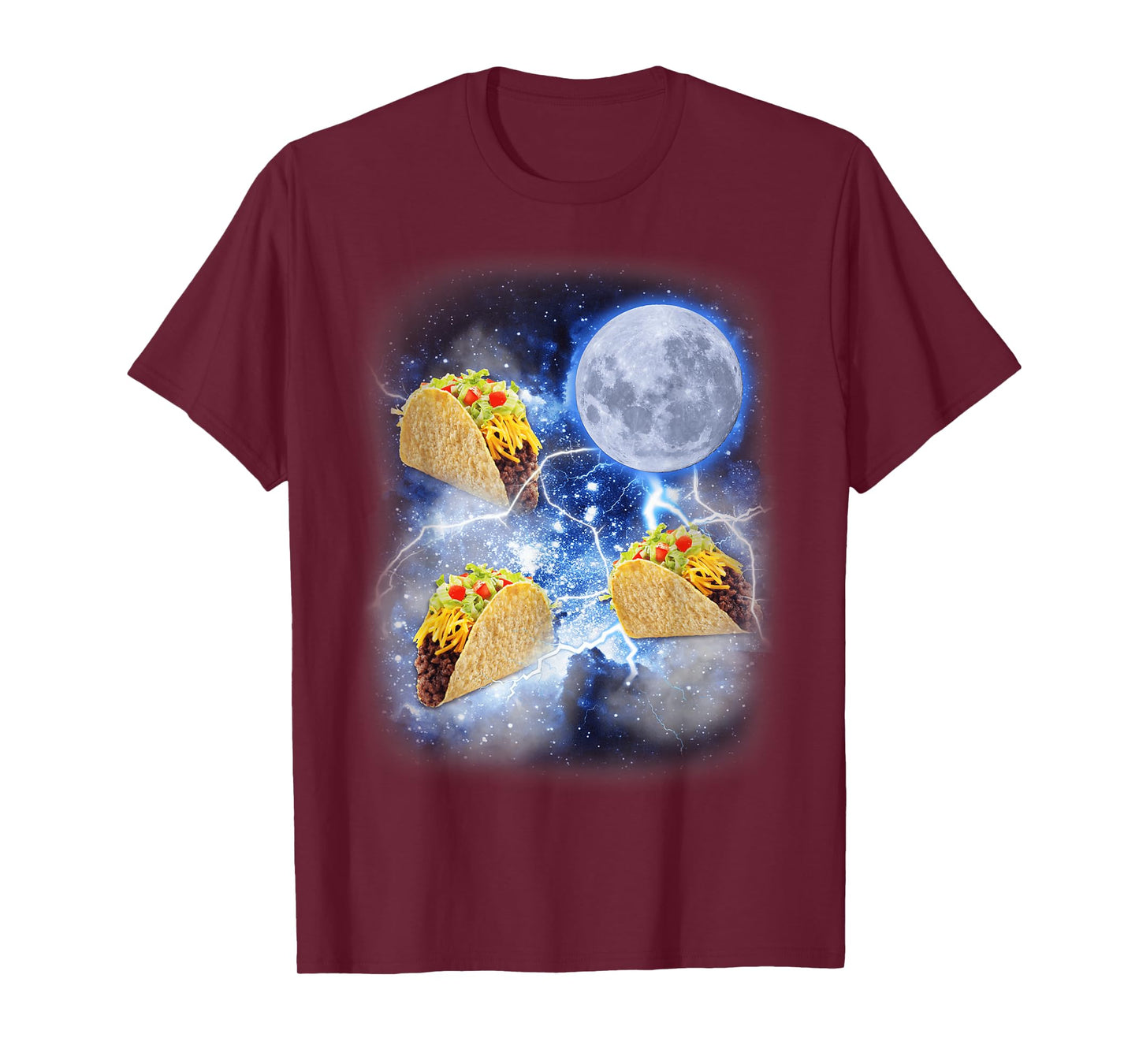 Three Taco Moon - Funny 3 Tacos Howling Meme Weird Cursed T-Shirt