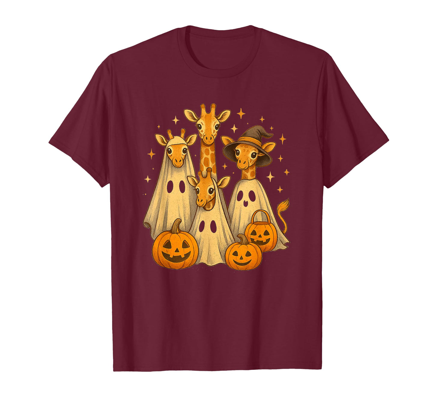 Spooky Ghost Giraffe Halloween Funny African Animal Lover T-Shirt