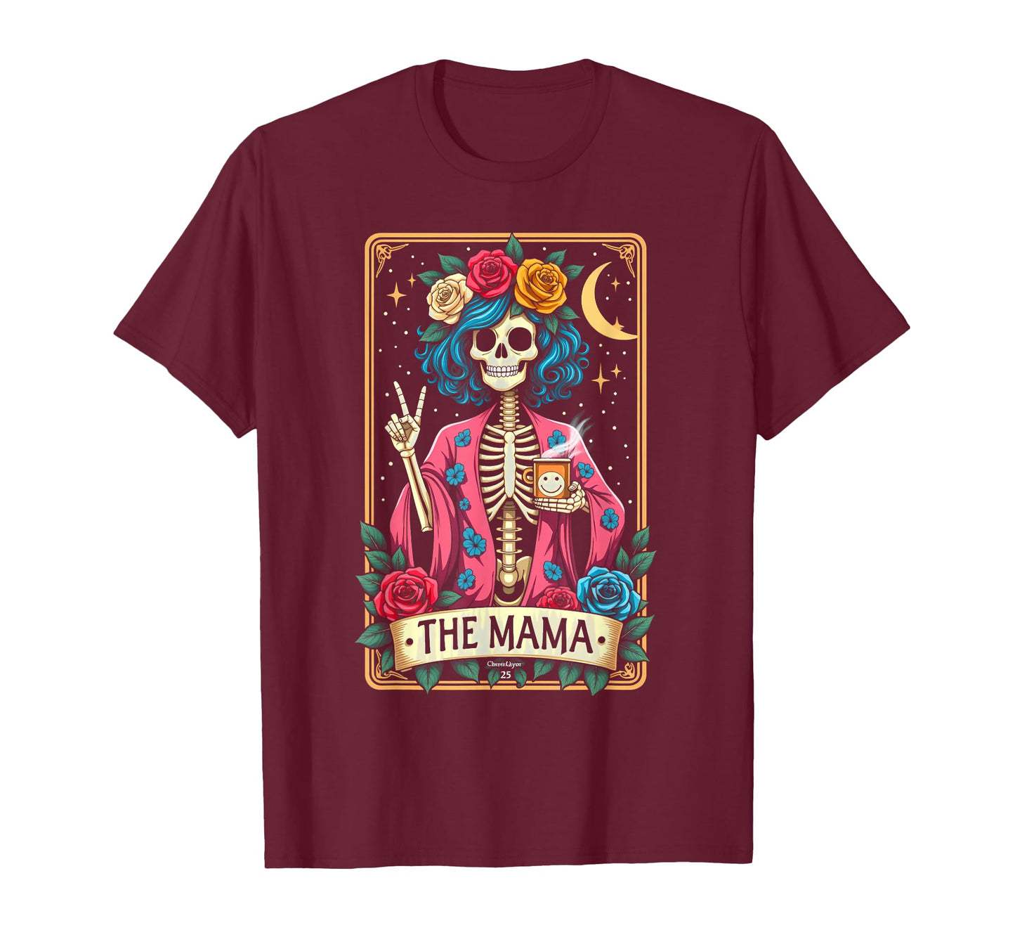 Gothic Tarot Card The Mama Skeleton Halloween T-Shirt