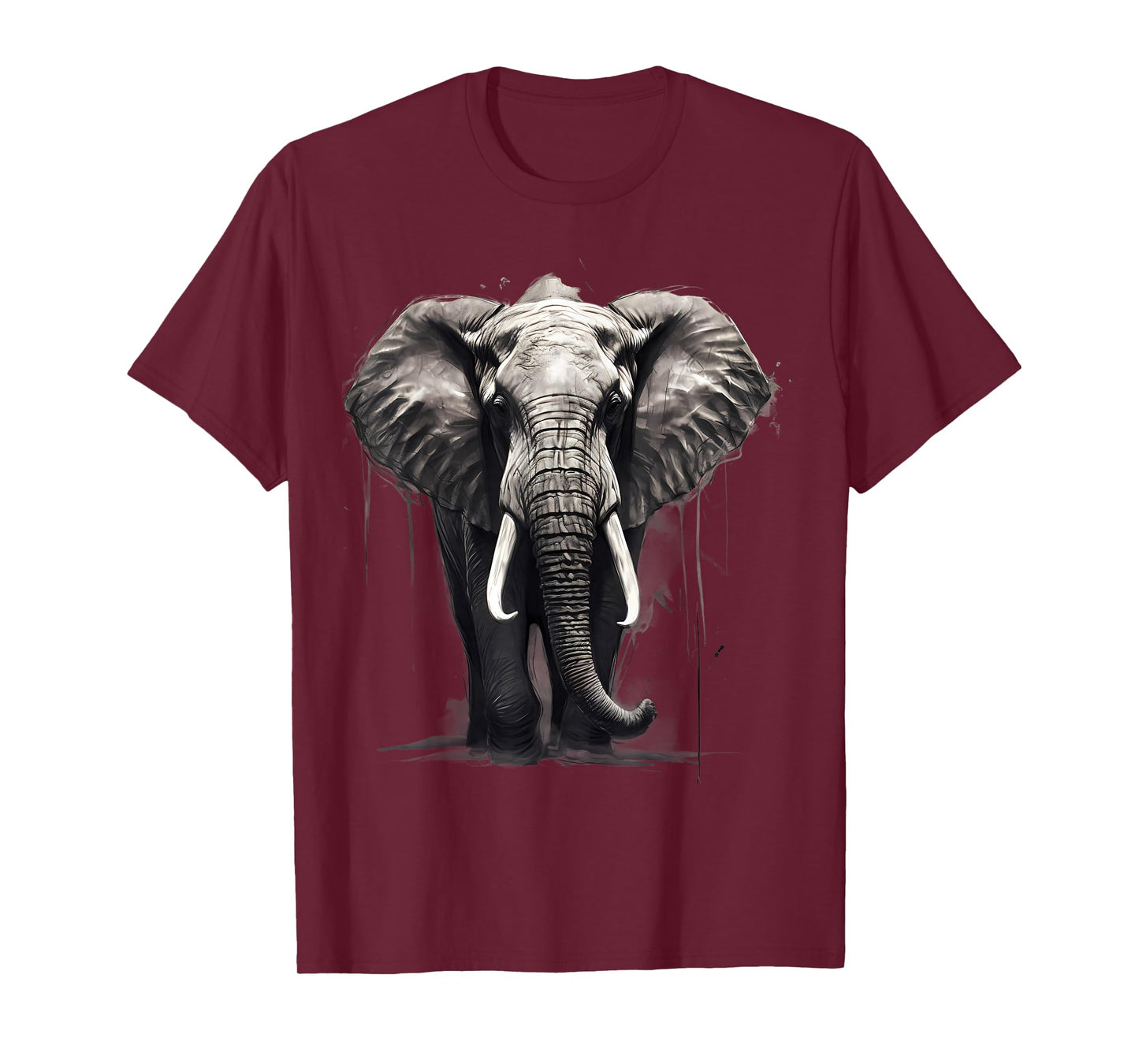 Elephant Safari Animal Print Motif Drawing Artwork Wildlife T-Shirt