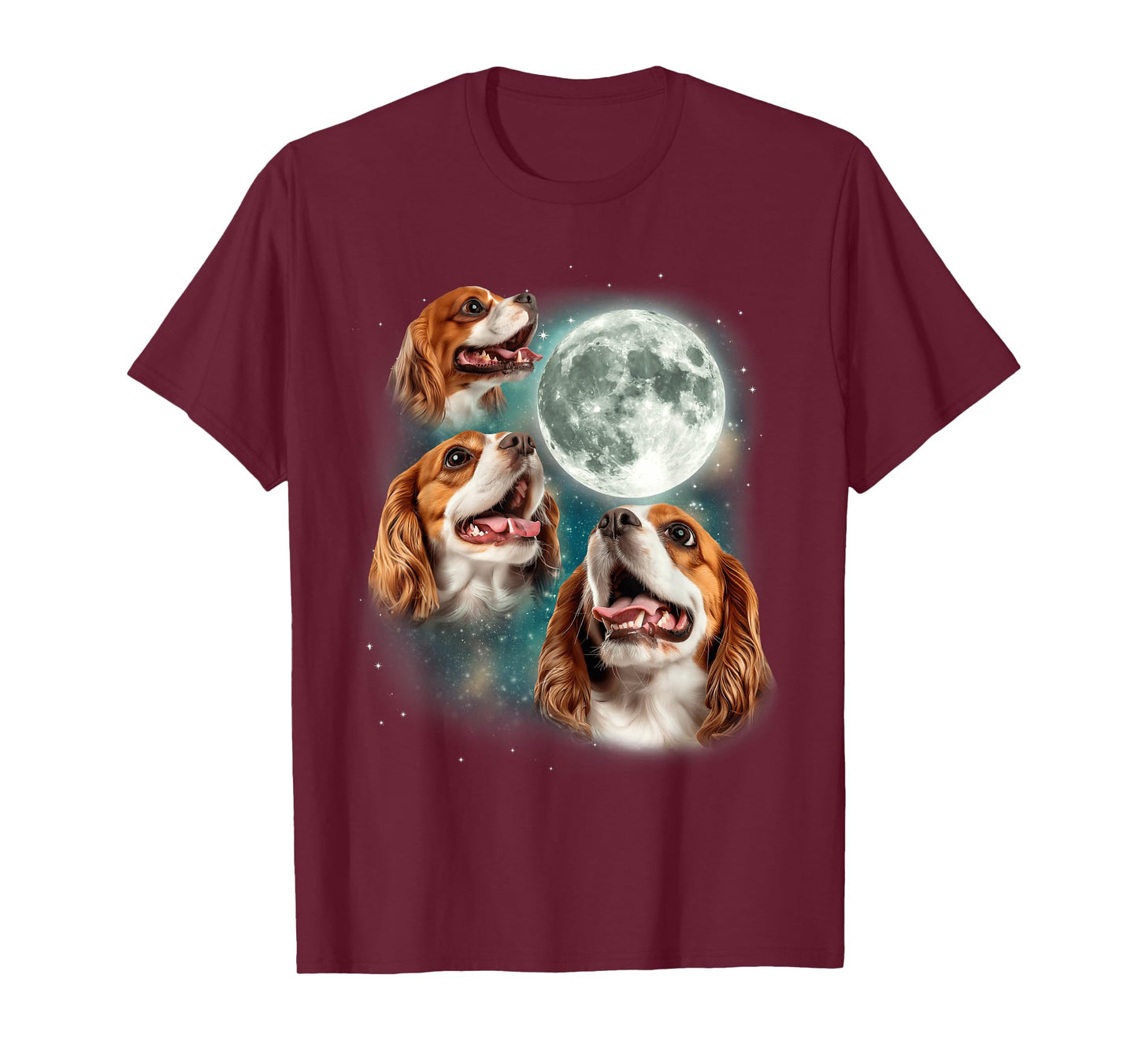 3 Cavalier King Charles Spaniel Moon | Canine Pet Dog Lover T-Shirt