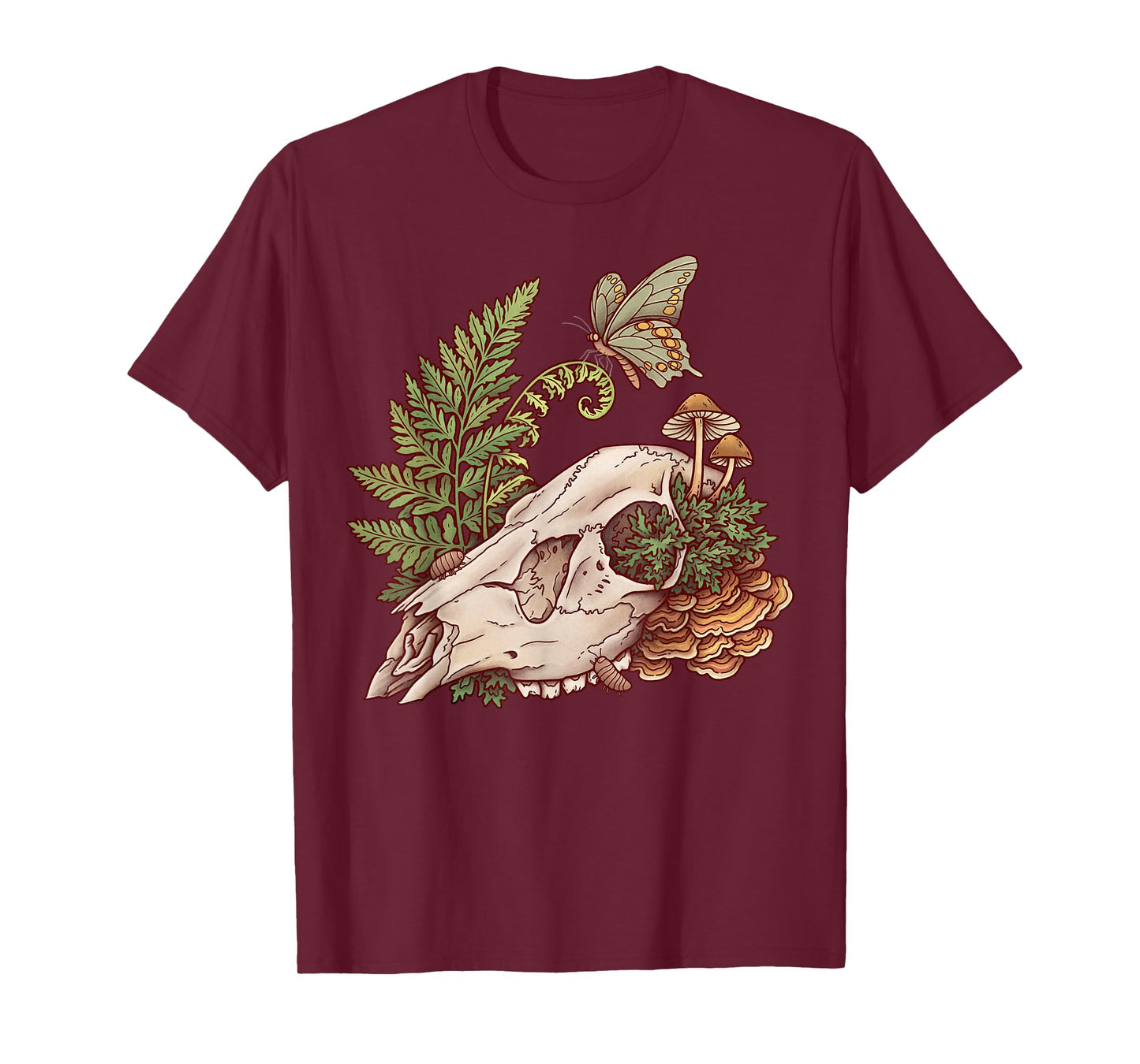 Deer Skull Vulture Culture Therian Furry Decay Green Witch T-Shirt