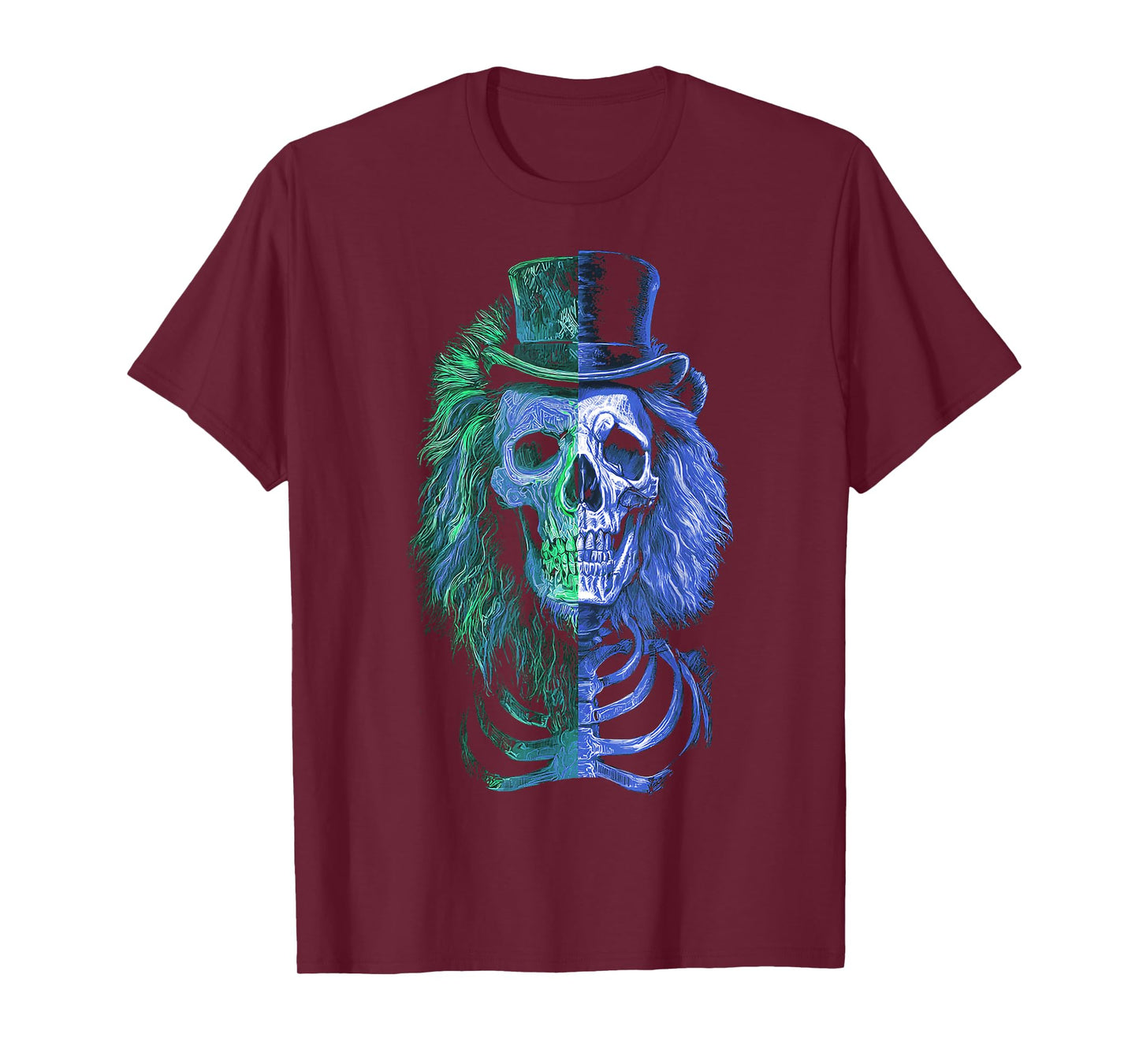 Halloween Lion Skeleton Skull Drawing Animal Halloween T-Shirt