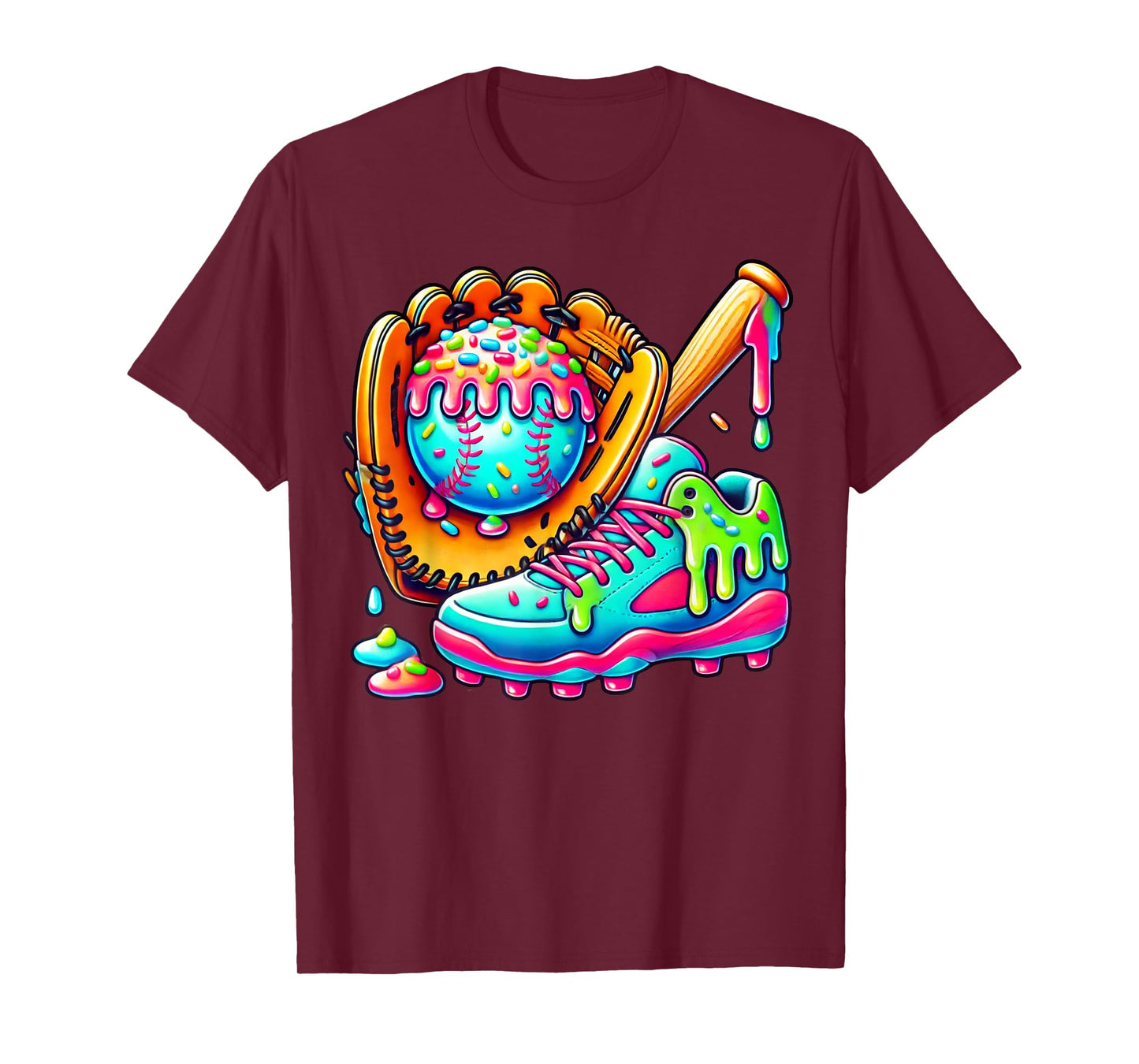 Ice Cream Drip Baseball Stuff Baseball Drip For Boys Graphic T-Shirt