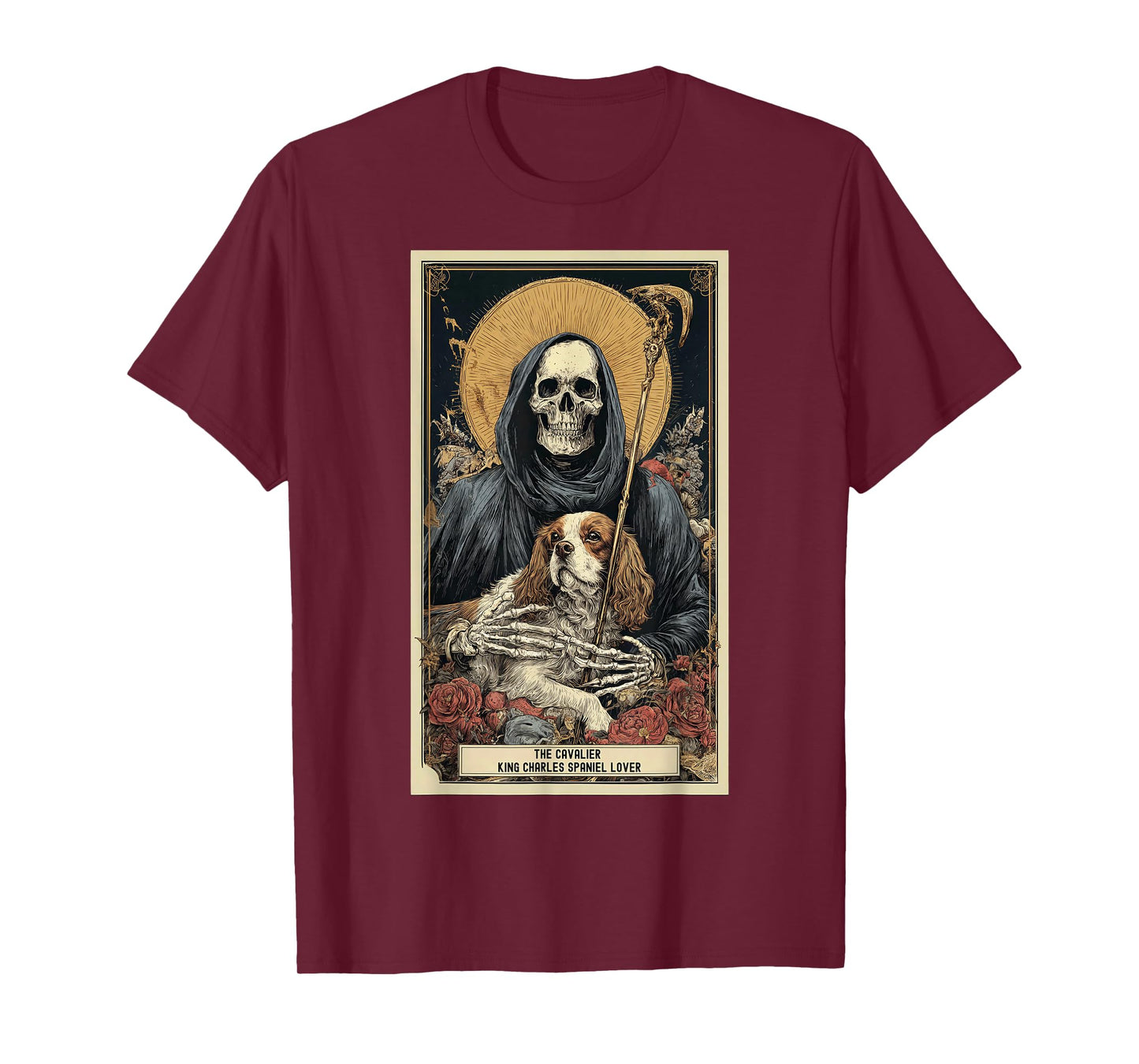 Cavalier King Charles Spaniel Lover Tarot Card Halloween Men T-Shirt