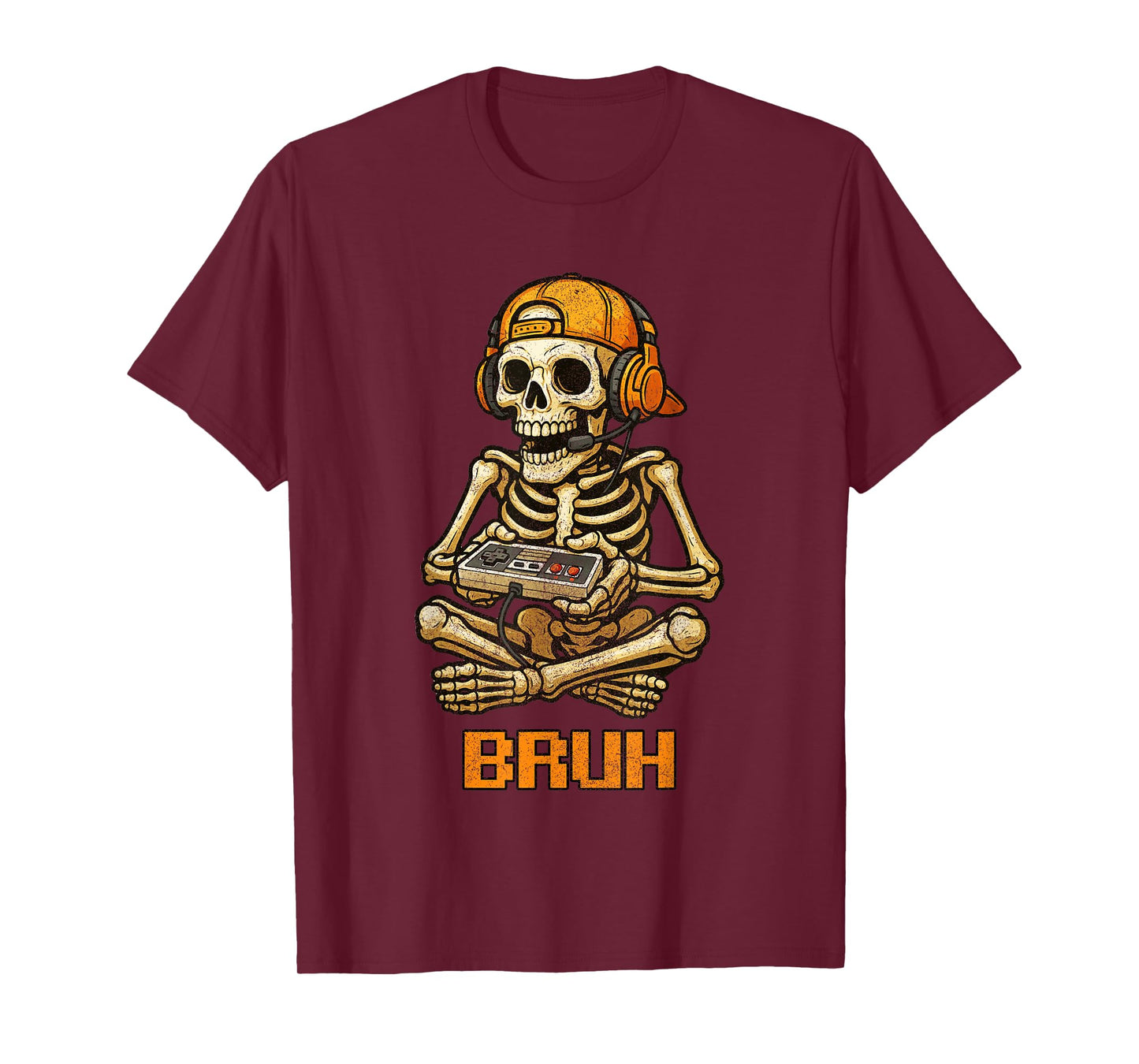 Funny Gamer Skeleton Gamer Teen Boys Video Gaming Bruh T-Shirt