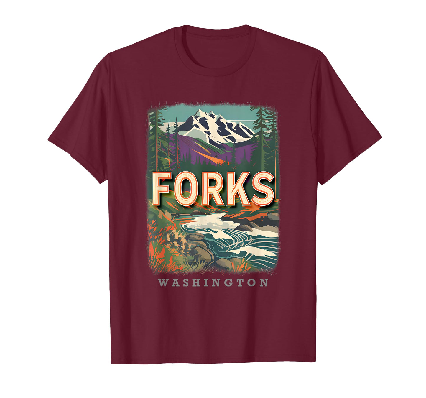 Forks Washington WA Outdoor Adventures SD115 T-Shirt