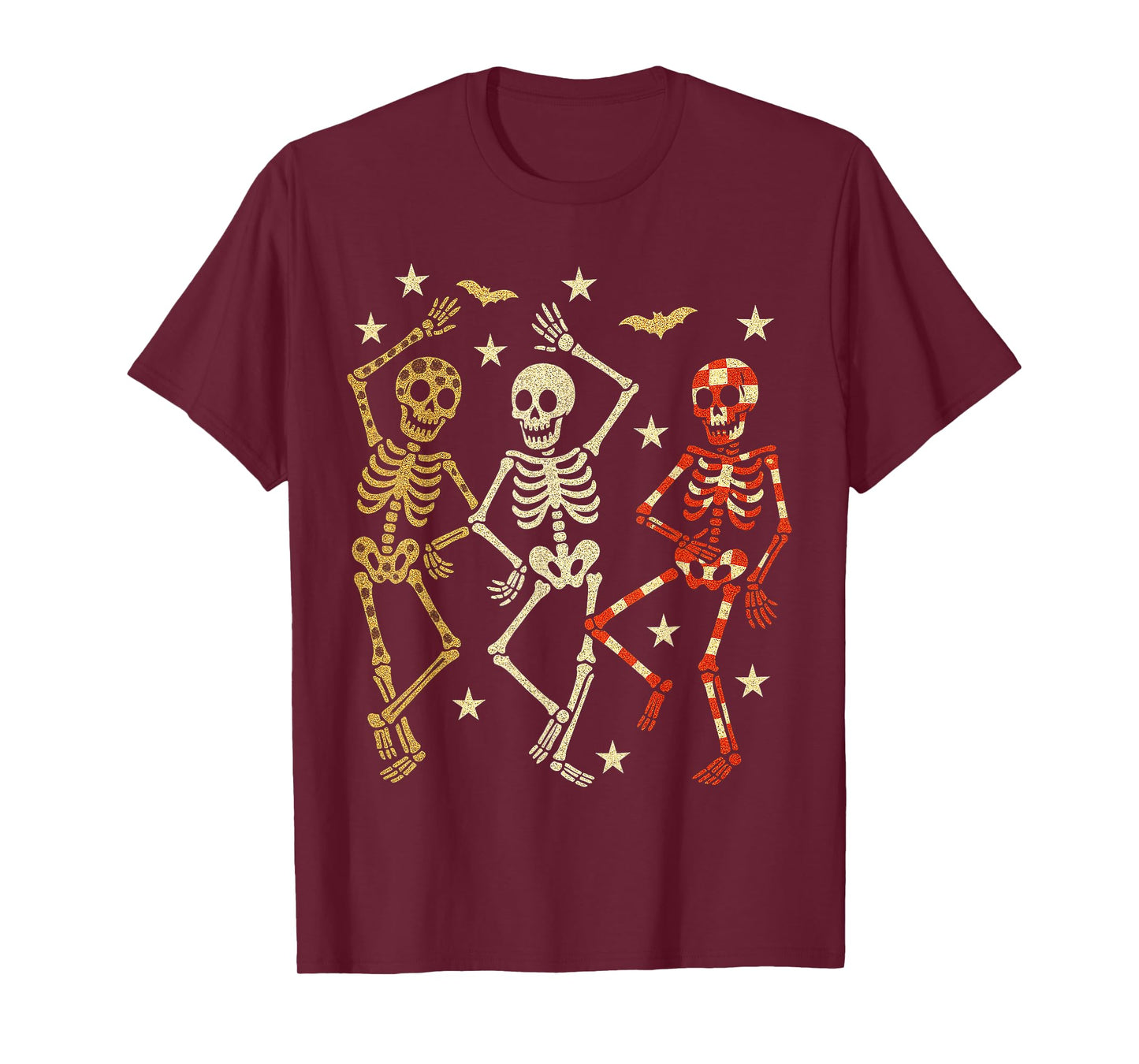 Halloween Dancing Skeletons Retro Spooky Season Design T-Shirt