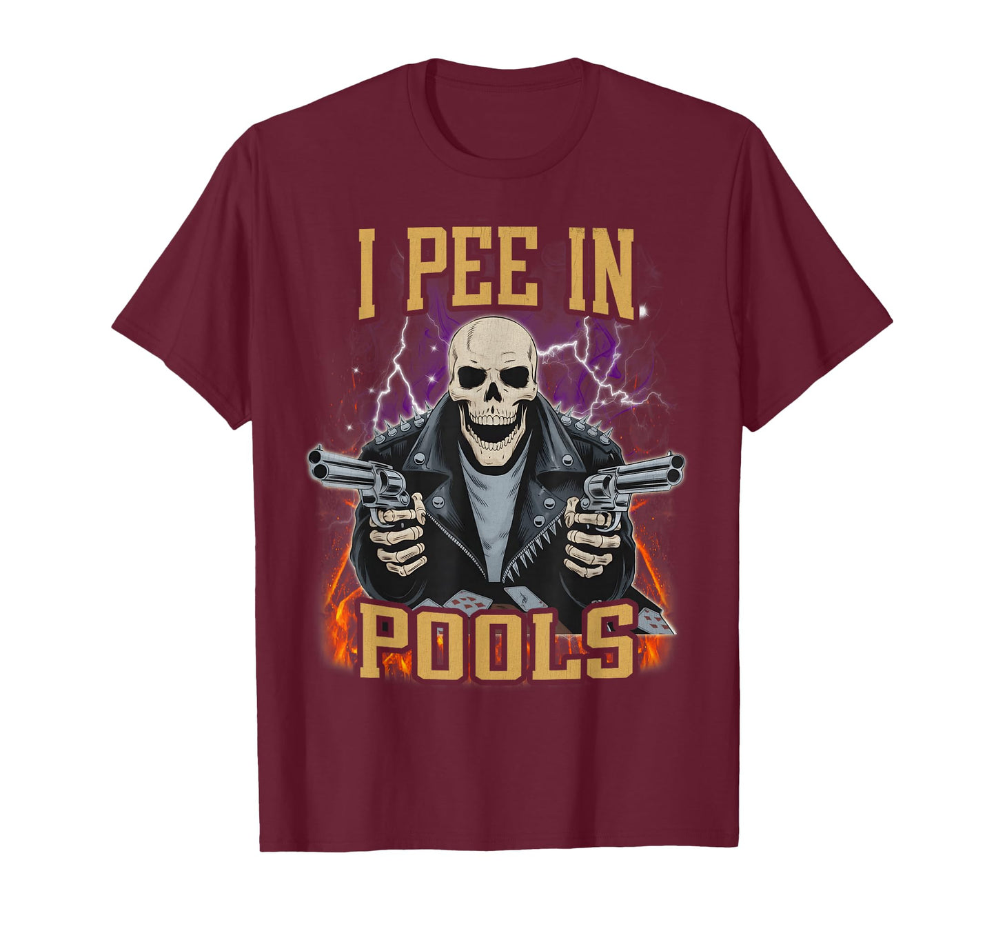 I Pee in Pools Funny Hard Dank Skeleton Meme Bootleg T-Shirt