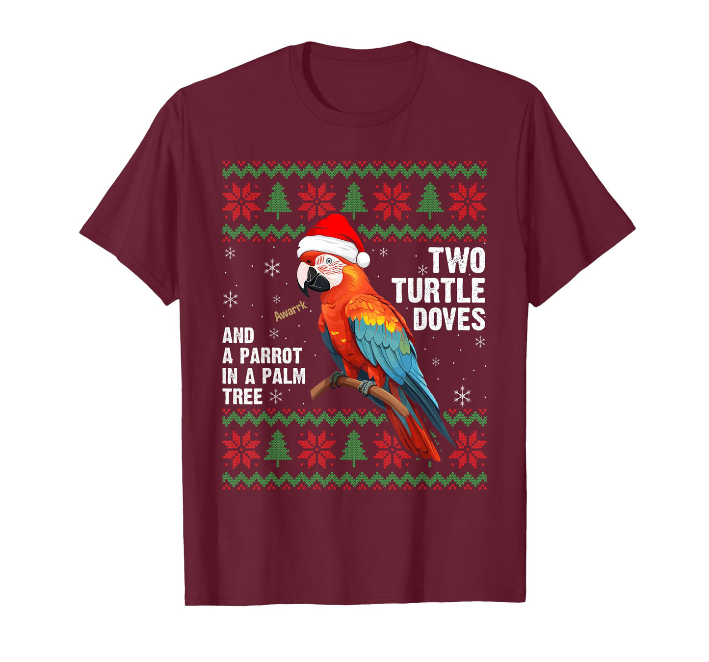 Funny Christmas Tropical Parrot Ugly Christmas Sweater T-Shirt