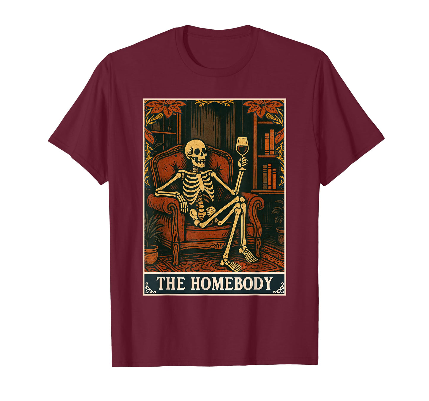 The Homebody Tarot Card Introvert Skeleton Home Stayer T-Shirt