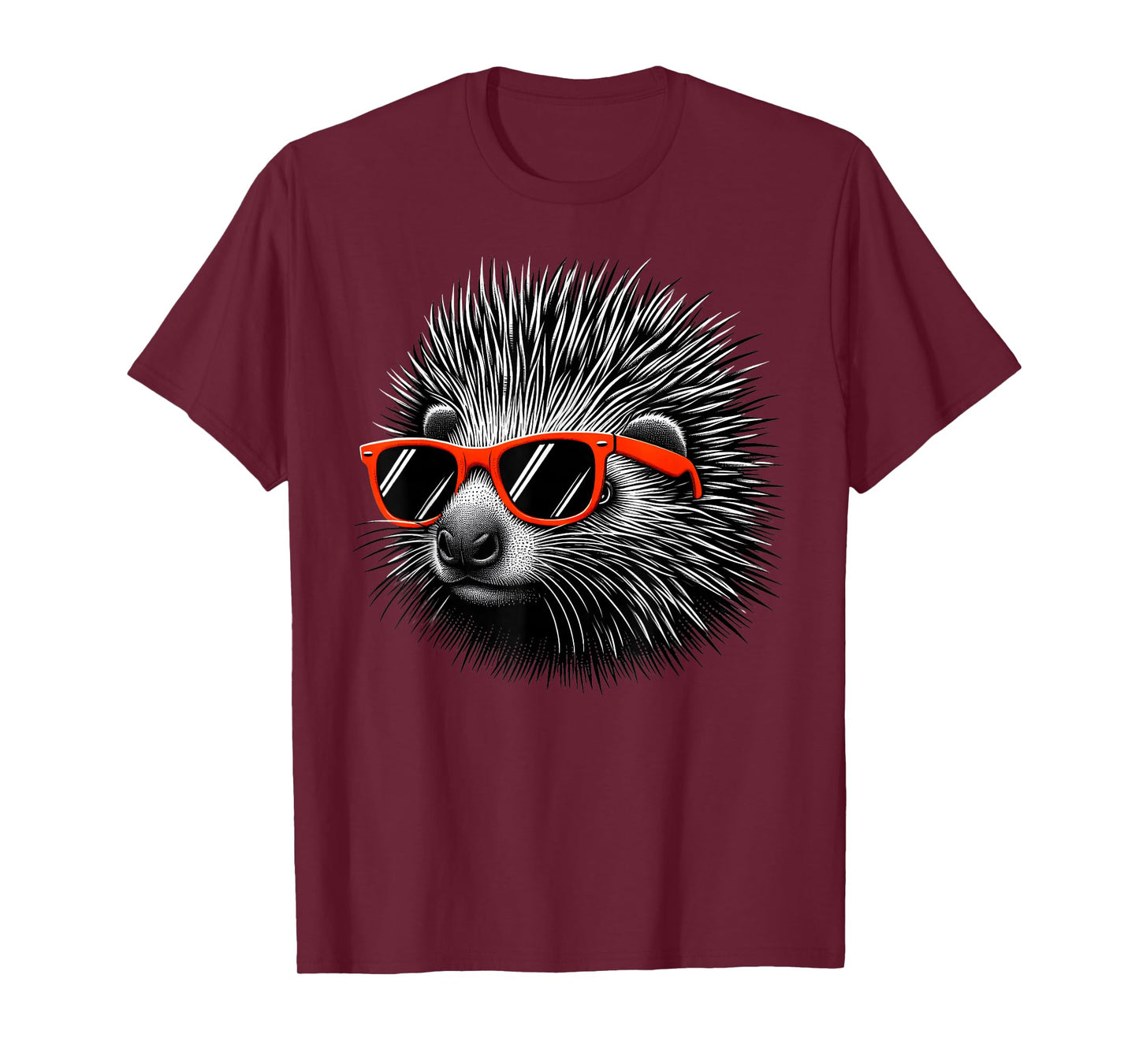 Cool Porcupine Wearing Sunglasses Graphic Art T-Shirt