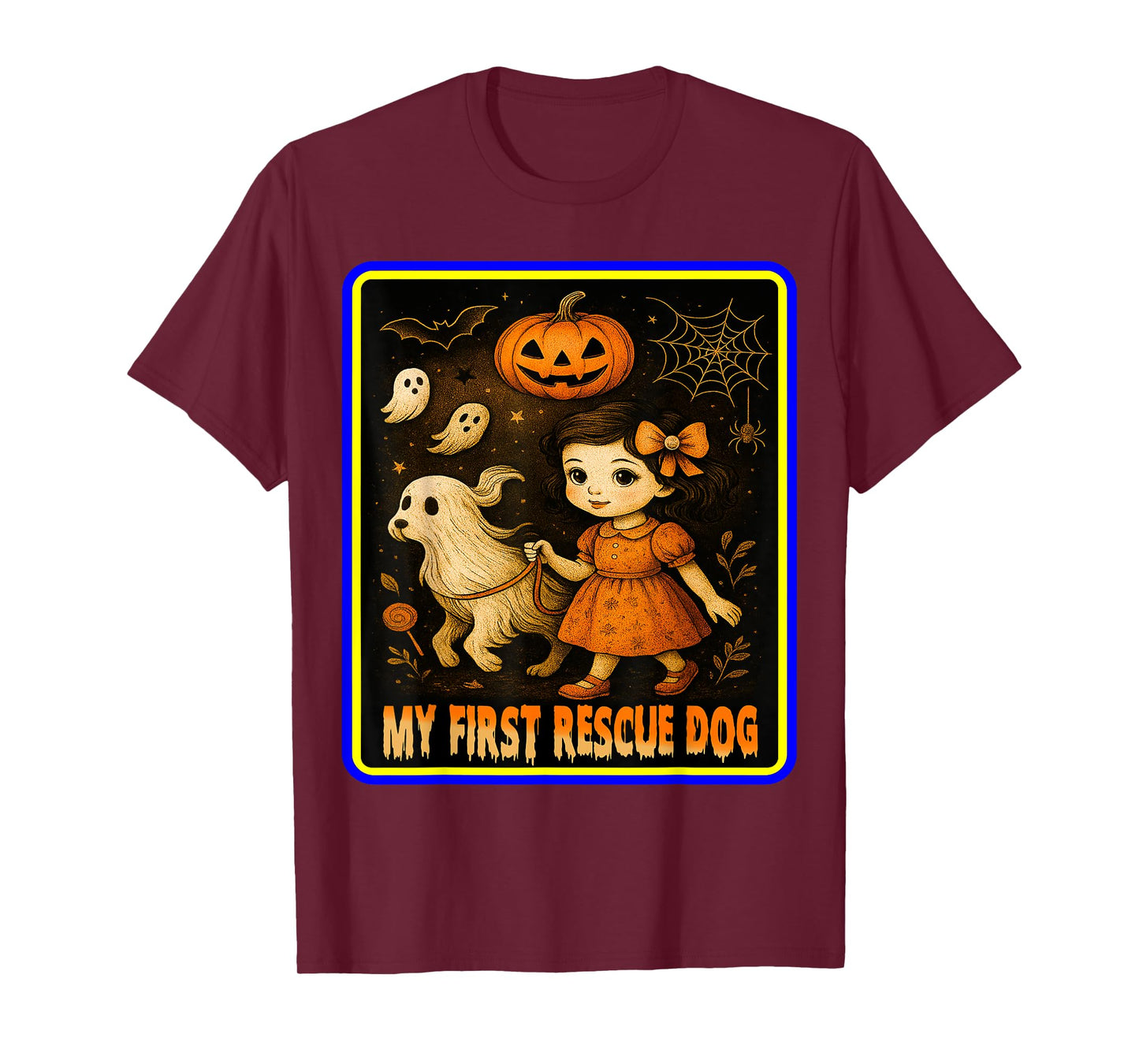 My First Rescue Dog Halloween – Cute Zombie Skeleton Ghost T-Shirt