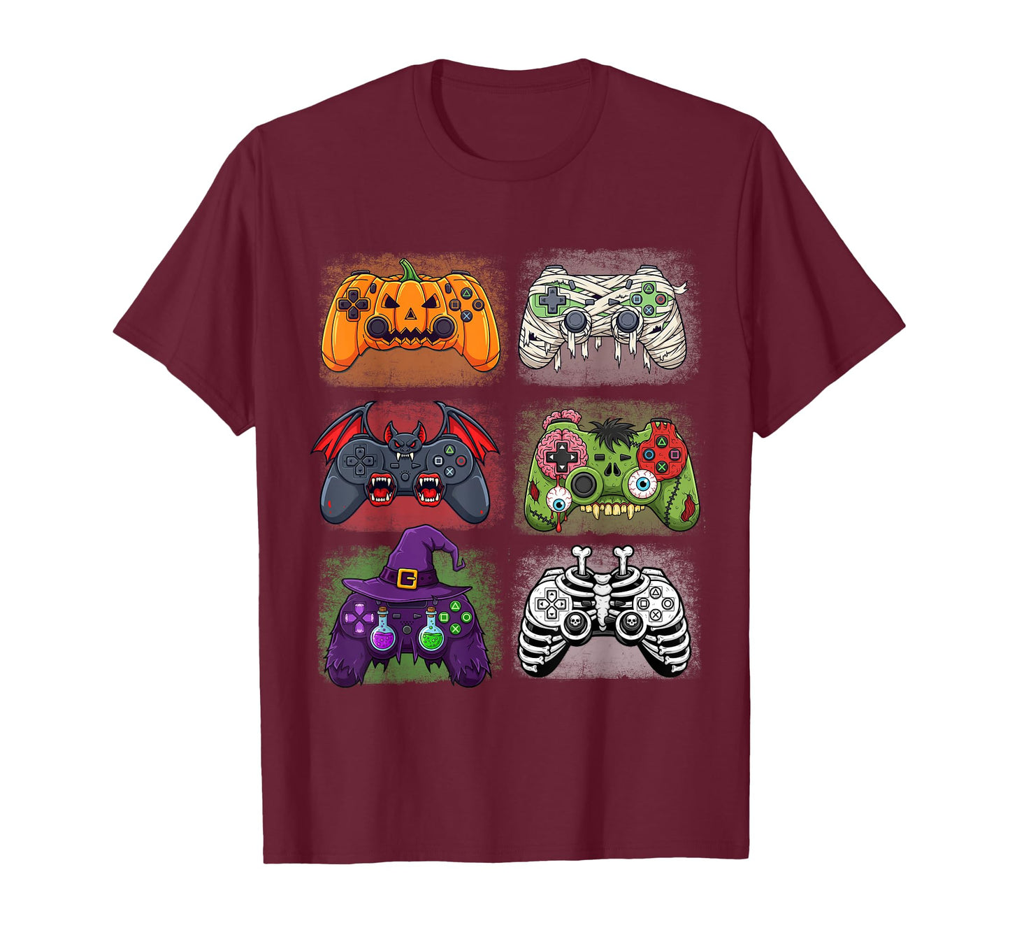 Halloween Skeleton Zombie Gaming Controllers Mummy Boys Kids T-Shirt