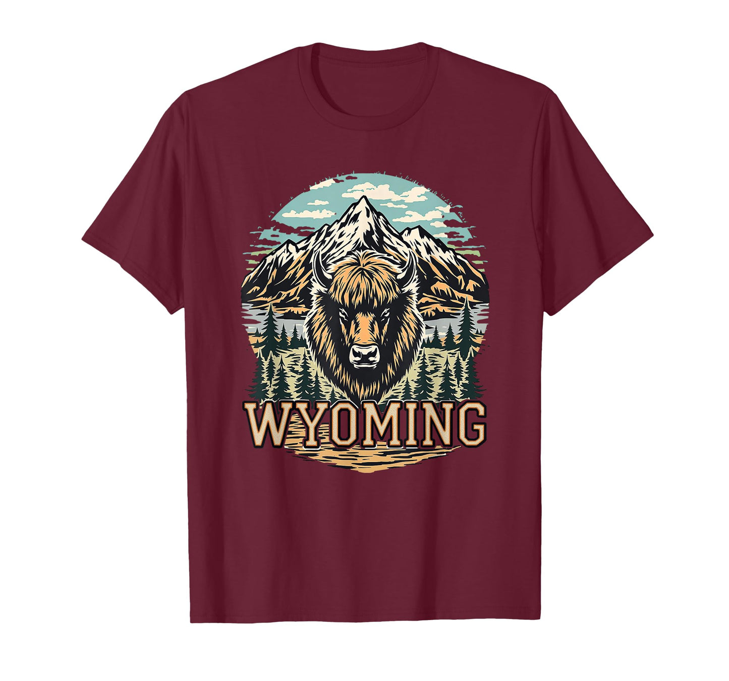 Wyoming Mountains and Buffalo Nature Scenic Wyoming T-Shirt