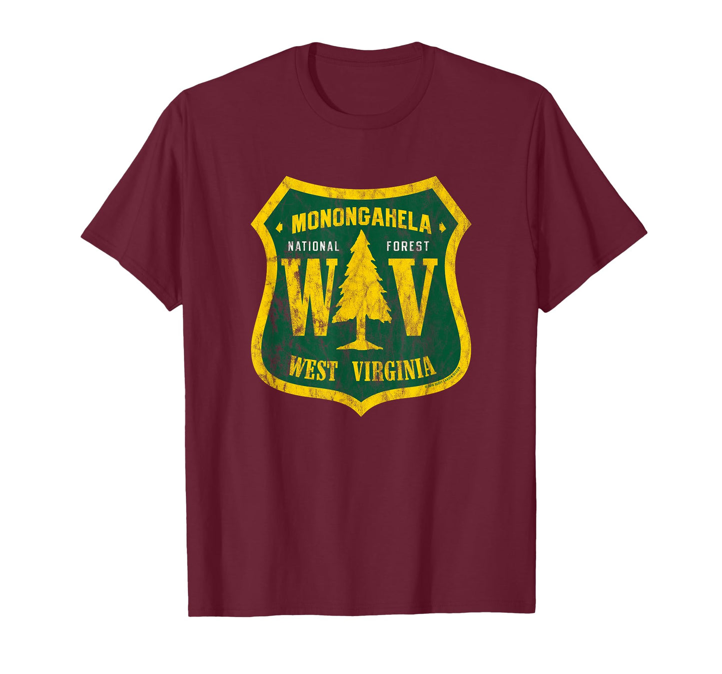 Monongahela National Forest West Virginia Shield Retro Look T-Shirt