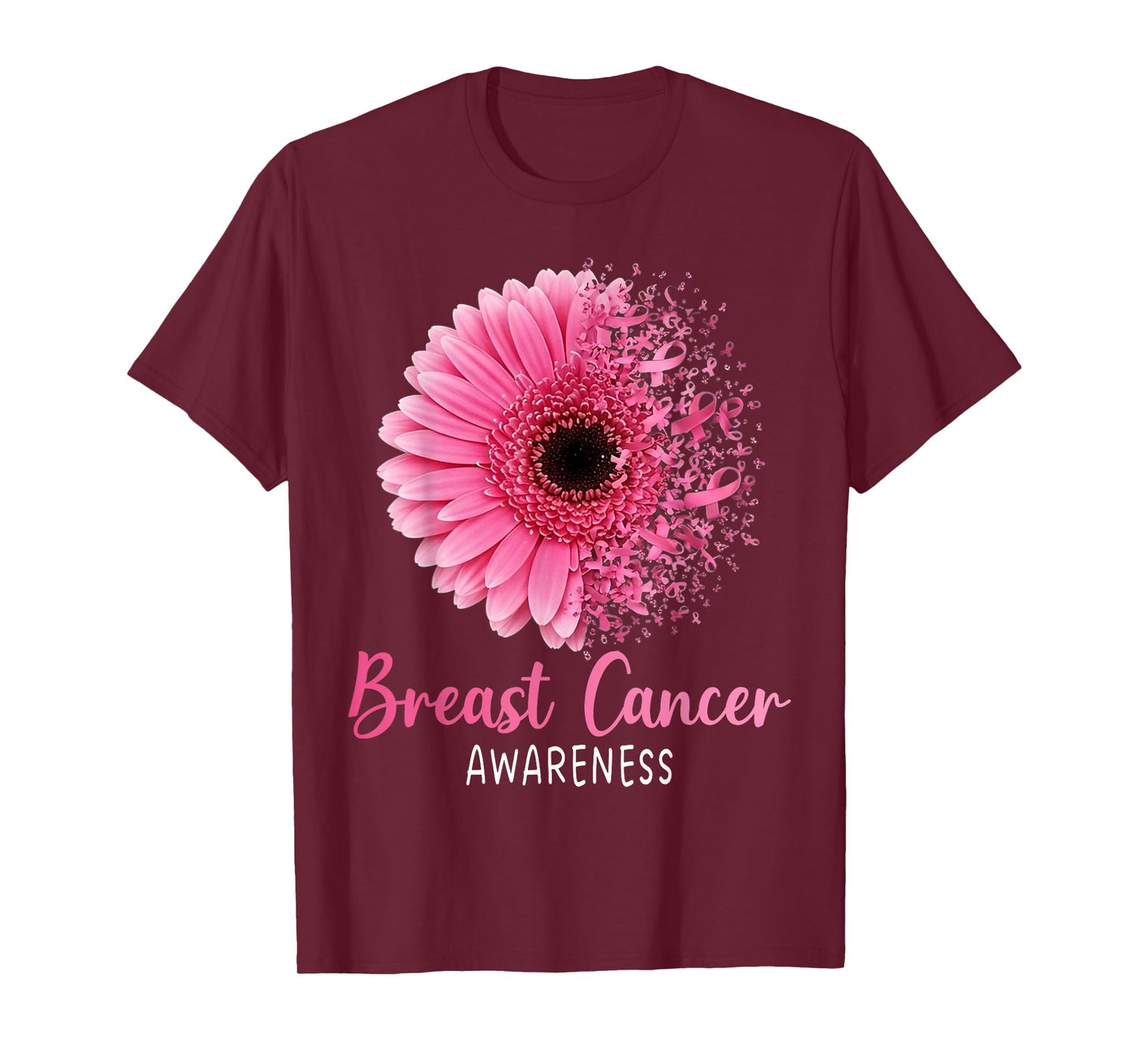 Sunflower Breast Cancer Awareness Pink Ribbon for Women Girl T-Shirt