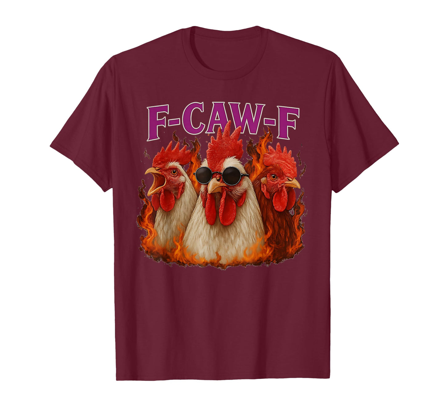 F-caw-F Chicken Rooster Bootleg Funny Meme Graphic fcawf T-Shirt