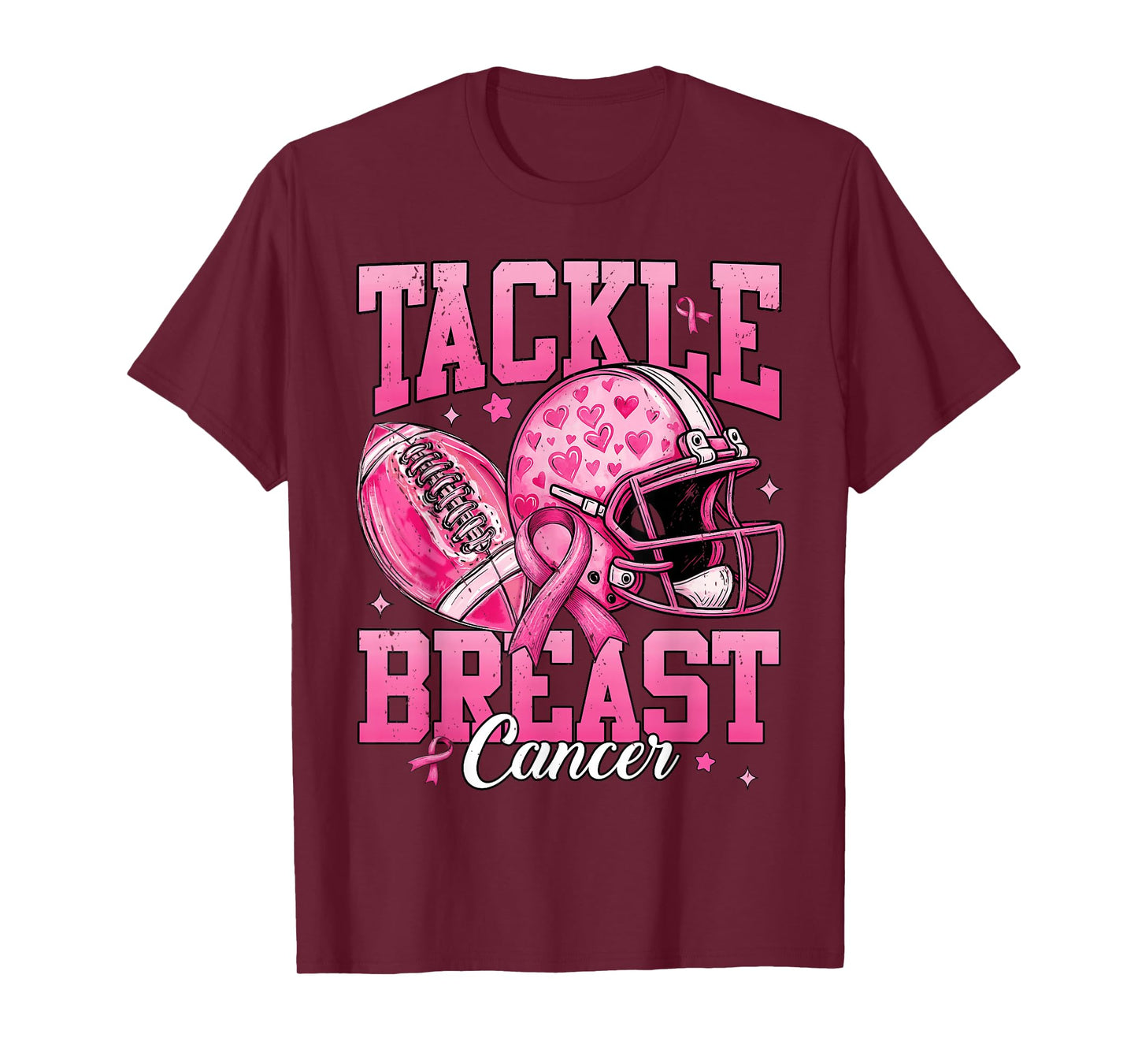 Football Tackle Breast Cancer Pink Breast Cancer Awareness T-Shirt